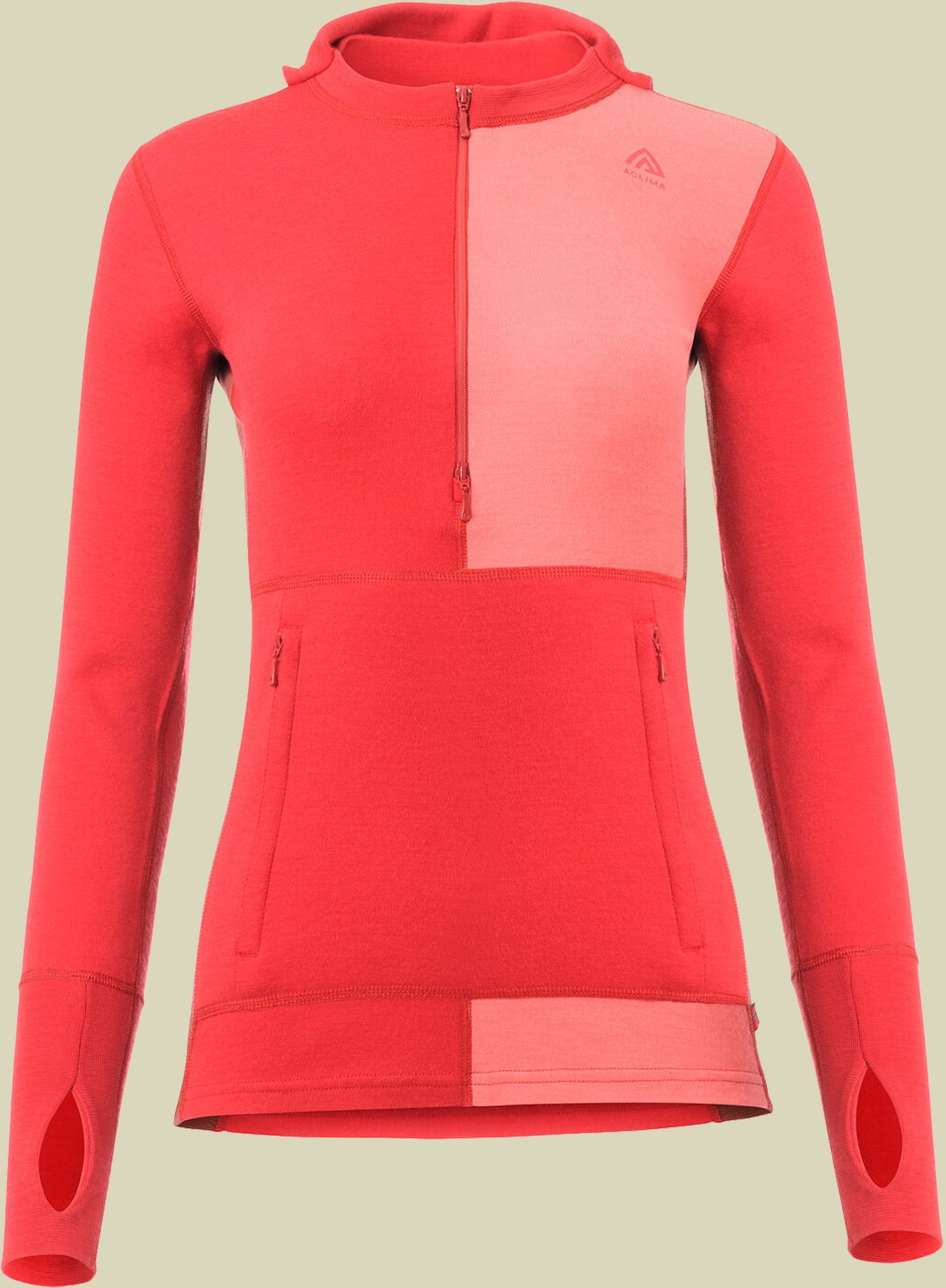 Warmwool Hoodie W.Zip Women Größe S Farbe jester red/spiced coral/spiced apple
