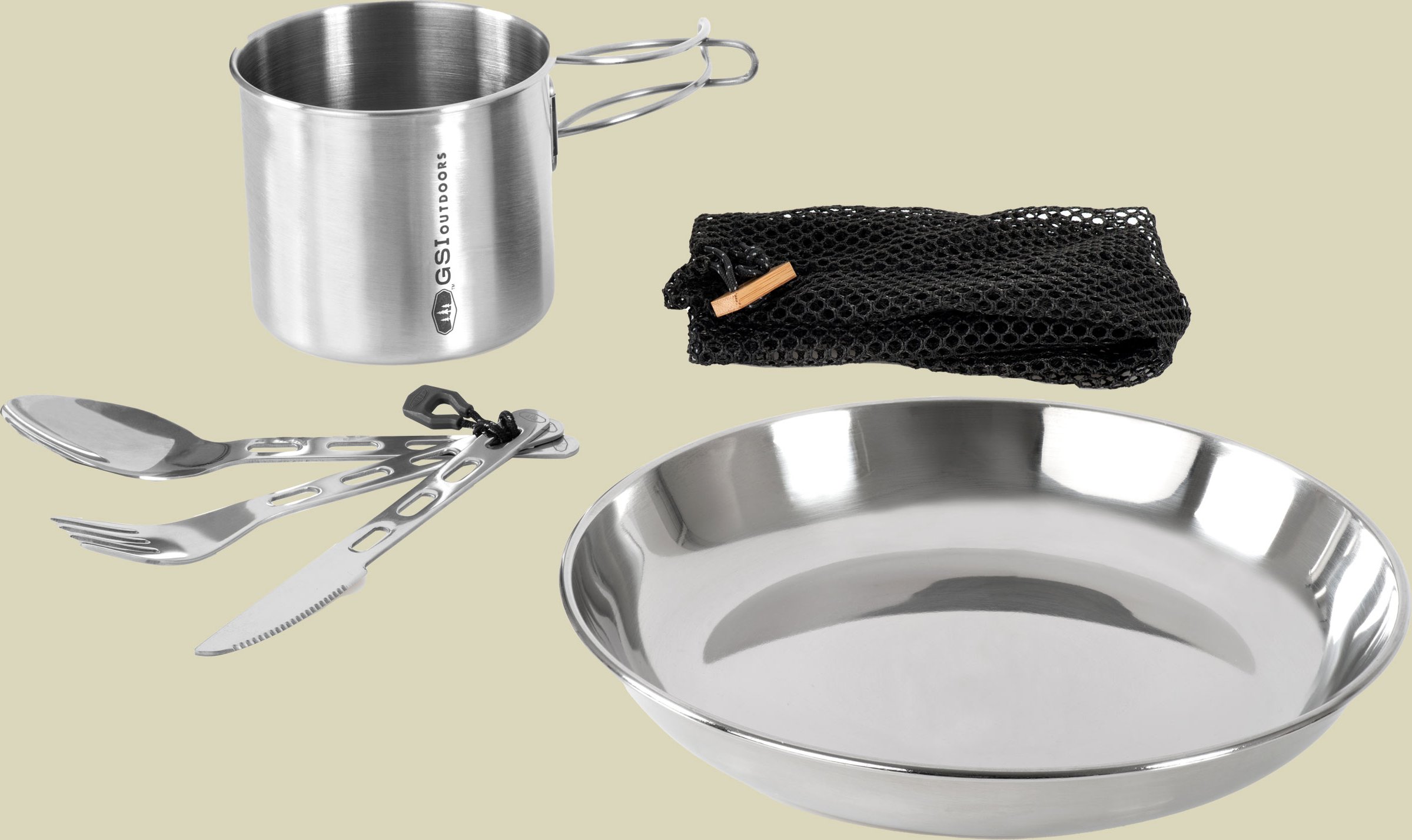 GLACIER Stainless 1 Person Table Set Packmaß 216 x 216 x 89 mm Farbe poliertes Edelstahl