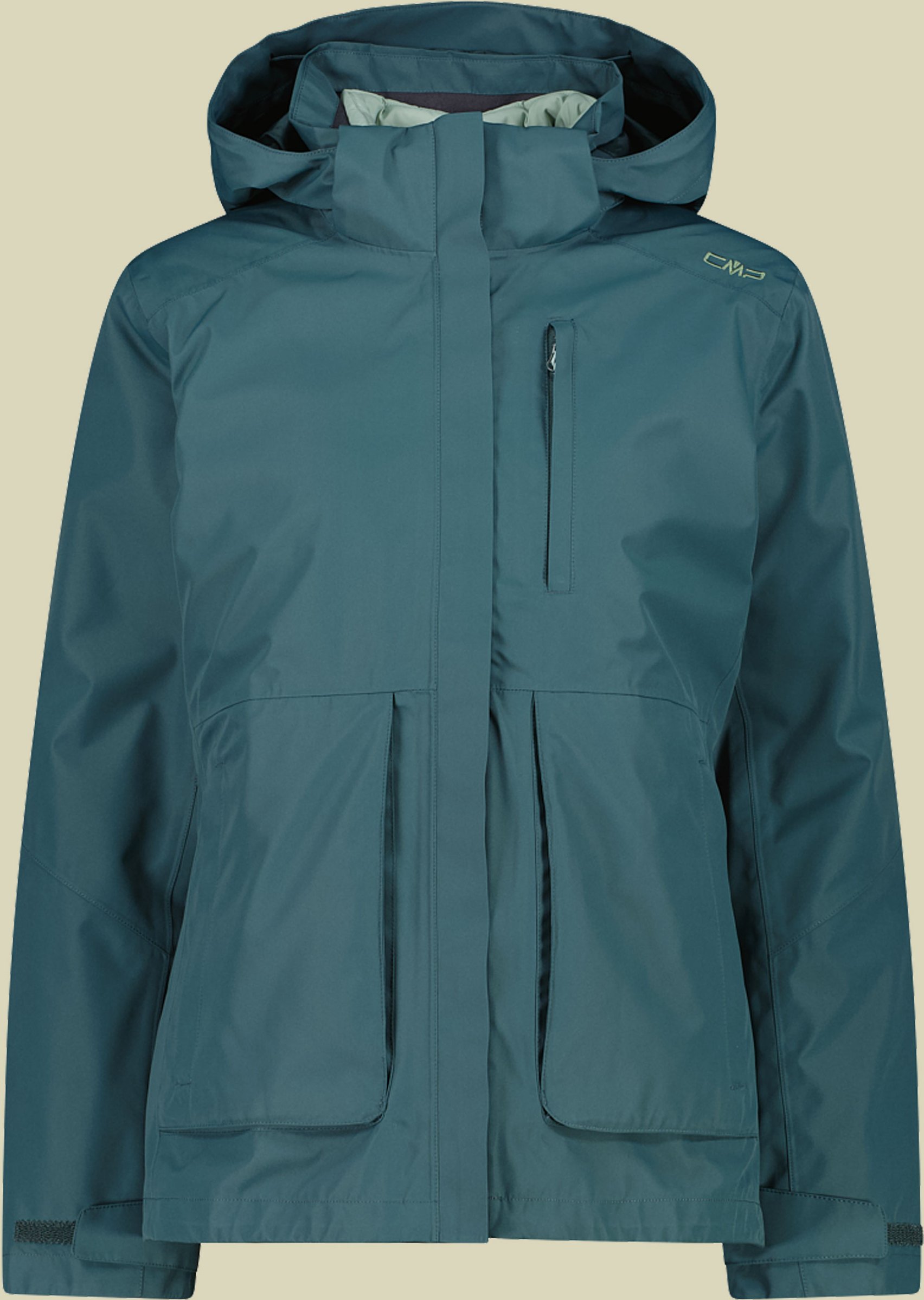 Woman Jacket Zip Hood Detachable Inn. Jacket 46 grün - Farbe trek green