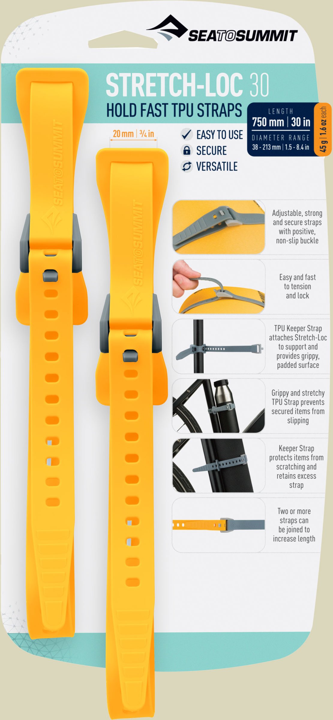 Stretch-Loc 30 (2er Pack) Breite 20 mm farbe yellow