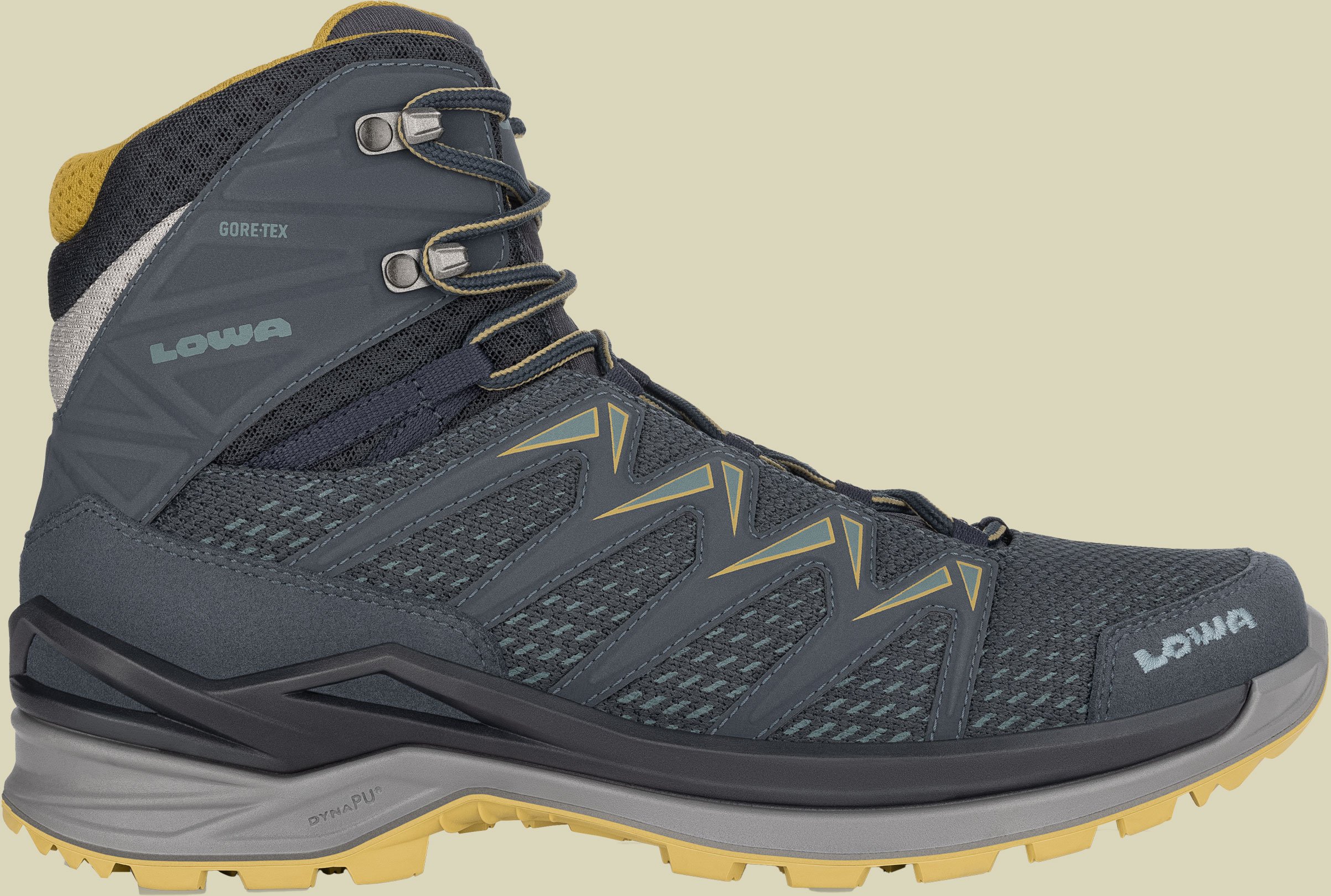 Innox Pro GTX Mid Men Größe UK 11,5 Farbe stahlblau/senf