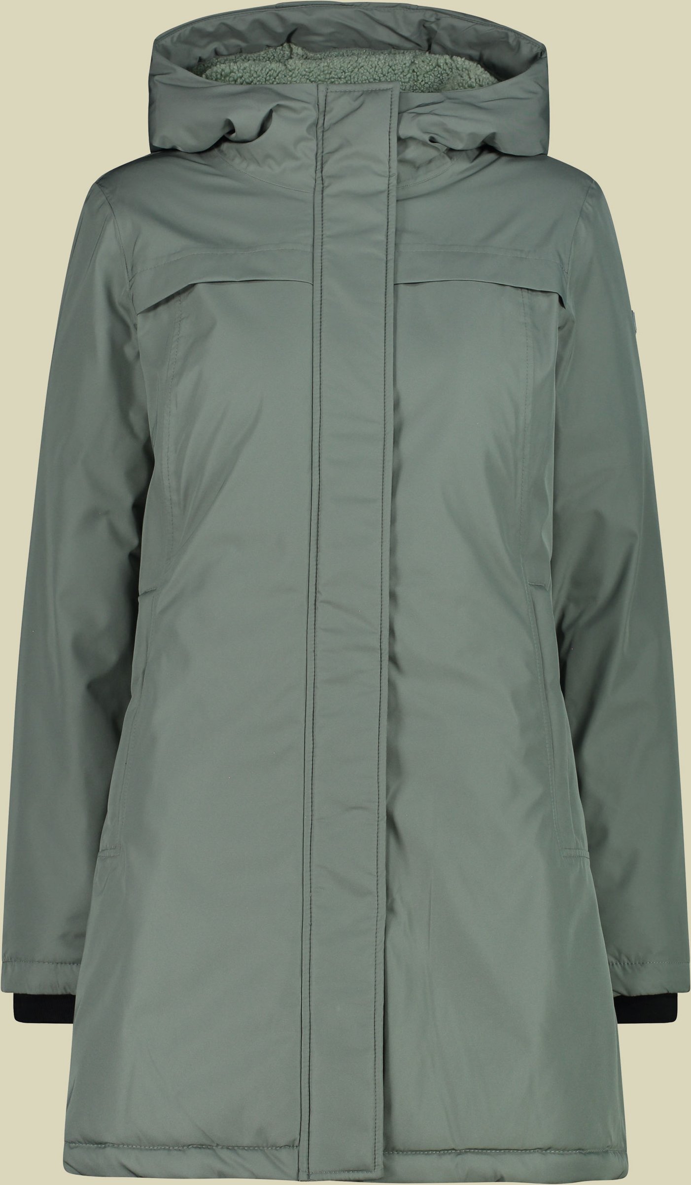 Woman Parka Fix Hood 34 grün - Farbe mineral