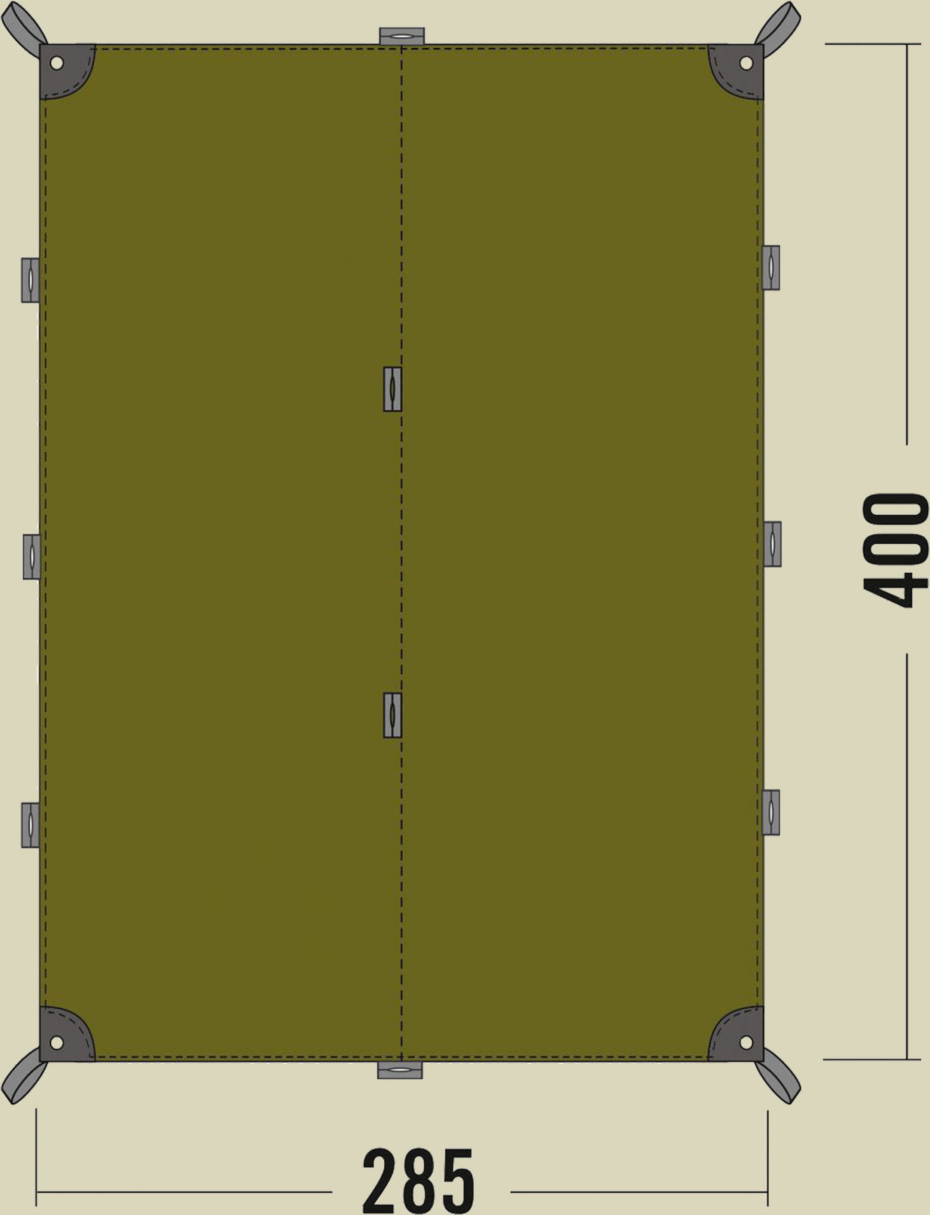 Tarp 4 Maße 285 x 400 cm Farbe light olive