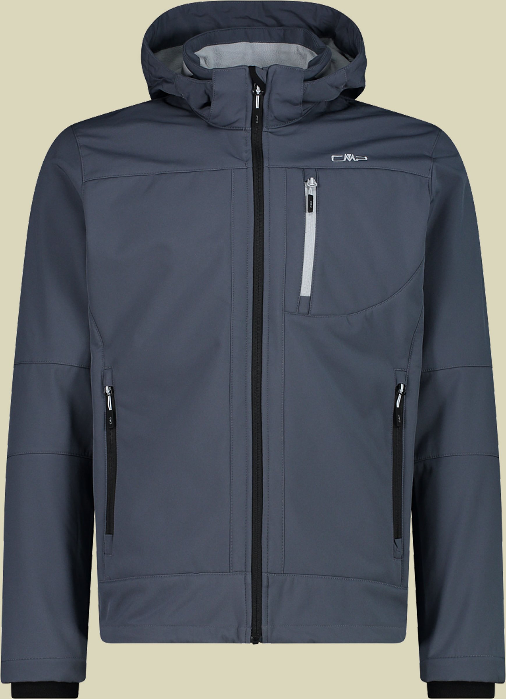 Man Softshell Jacket Zip Hood CMP 3A01787N grau 58 - Farbe titanio alluminio