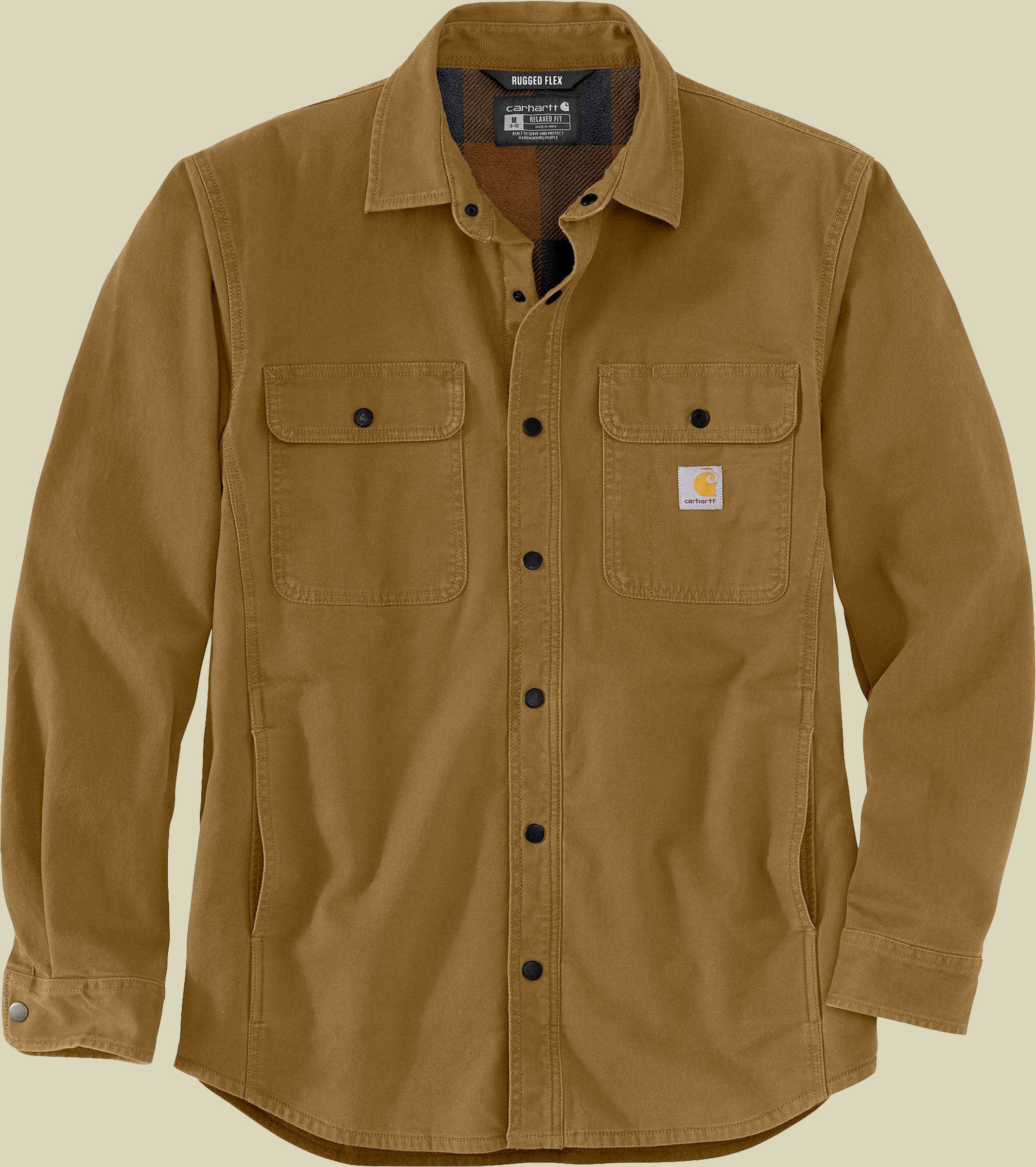 Rugged Flex Relaxed Fit Canvas Fleece-Lined Shirt L braun - oak brown