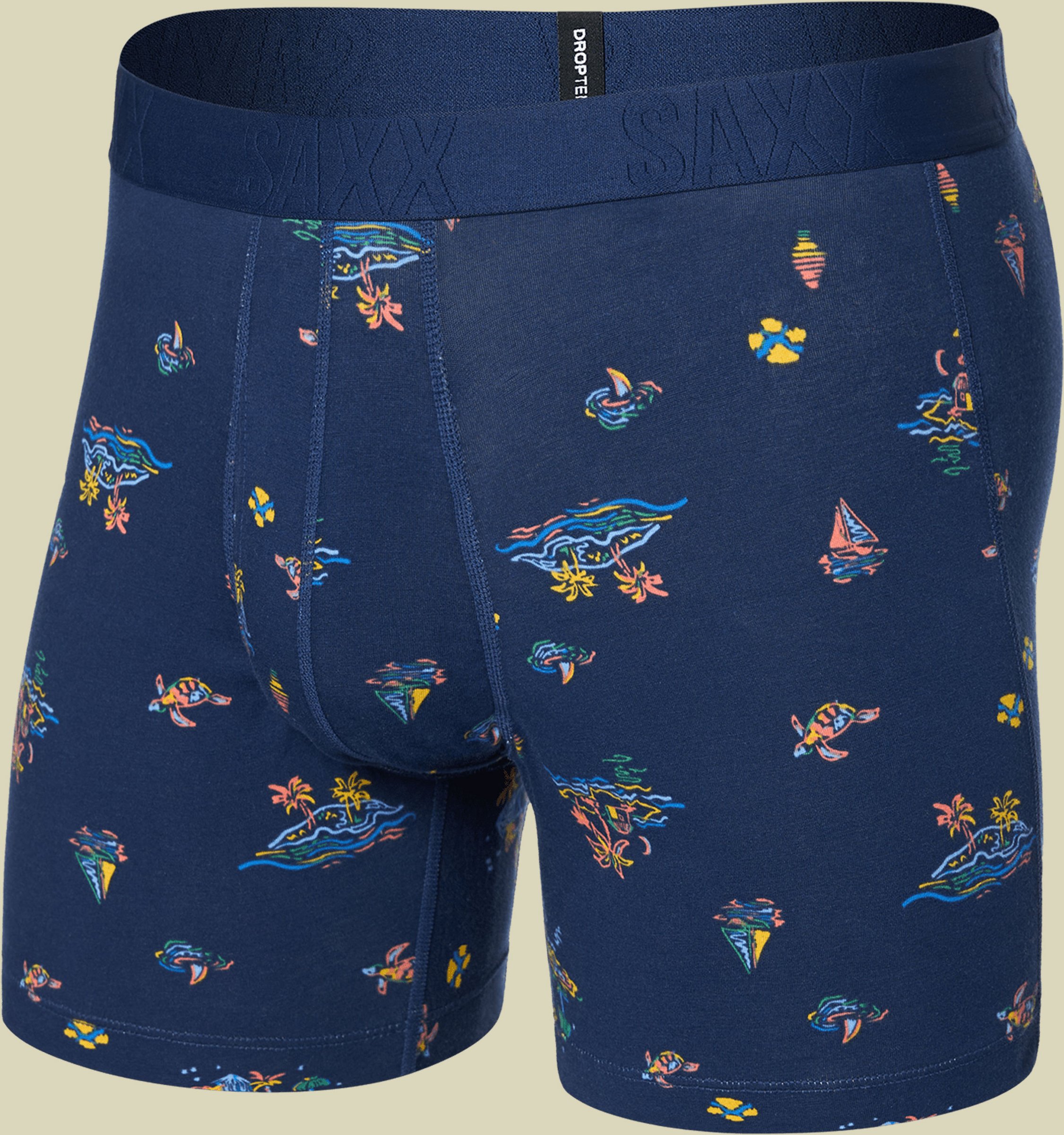 Droptemp Cooling Cotton Boxer Brief Fly mehrfarbig M - island life-midnight