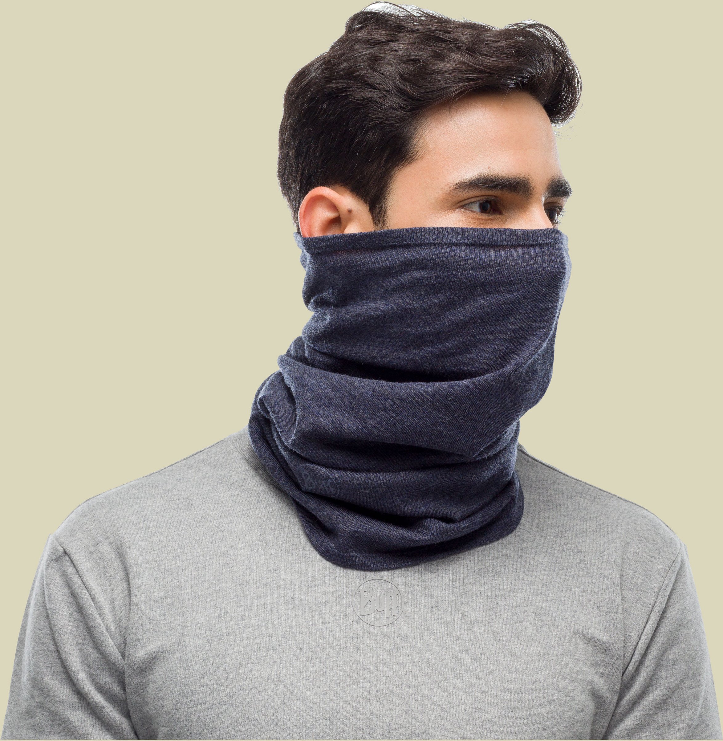 Midweight Merino Wool Neckwear Größe one size Farbe melange night blue