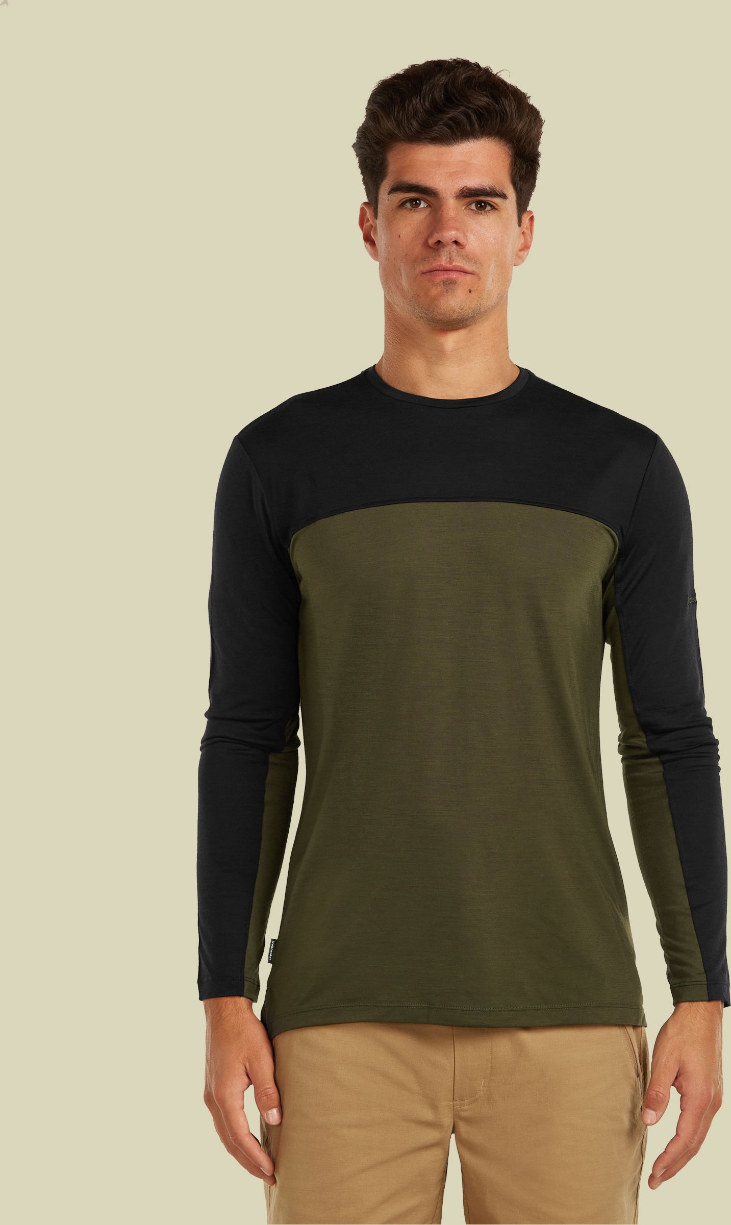 Merino Blend 125 Cool-Lite Sphere LS Tee Colour Block Men XL grün - dark loden/black/colour block
