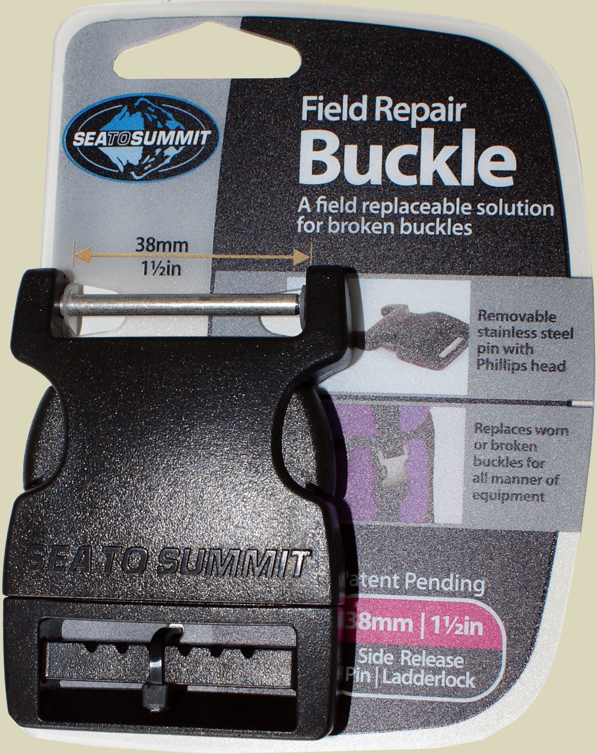 Field Repair Buckle Side Release 38mm 1Pin für Gurtbänder bis 38 mm