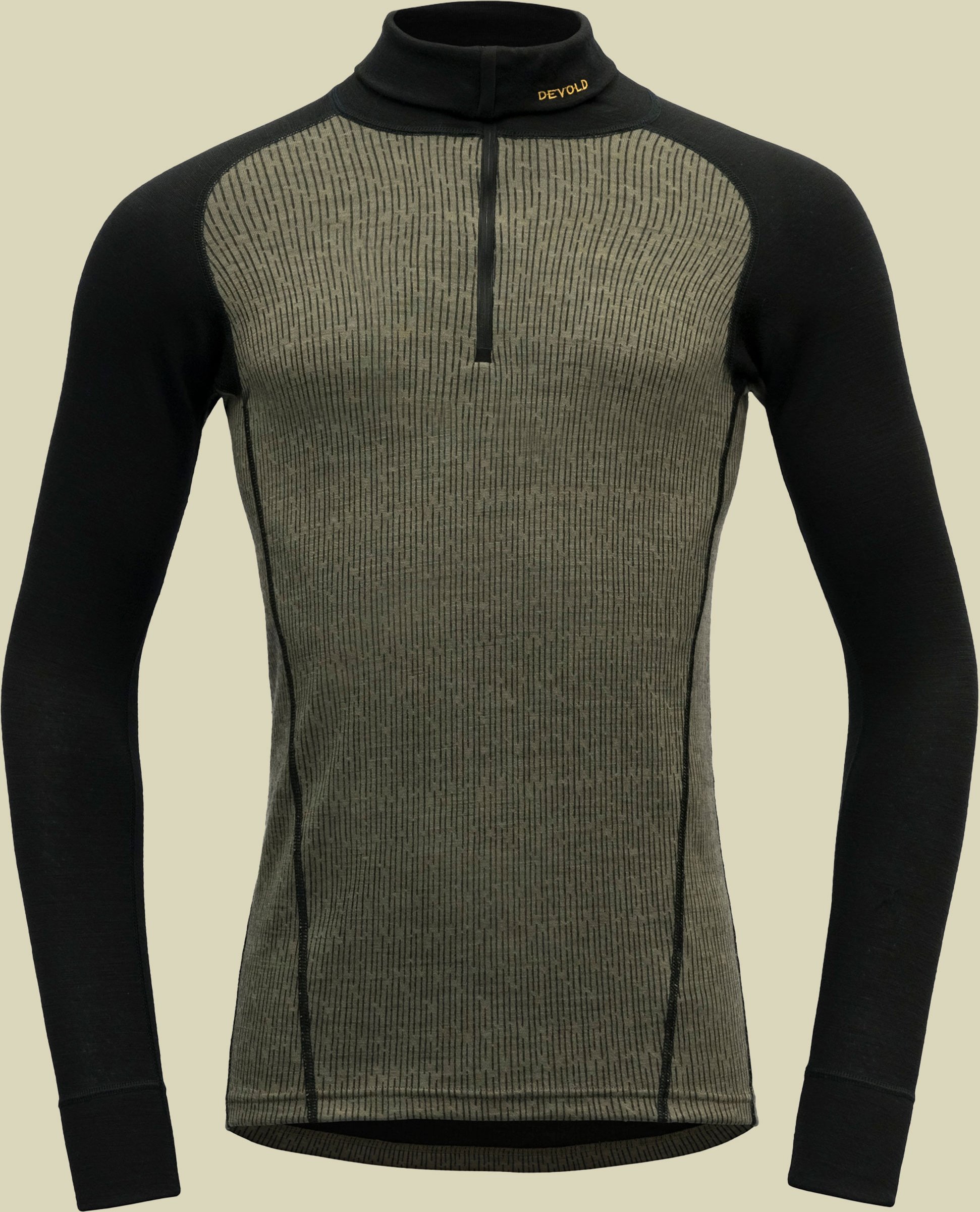 Duo Active Merino 205 Zip Neck Man Größe XL Farbe lichen/caviar
