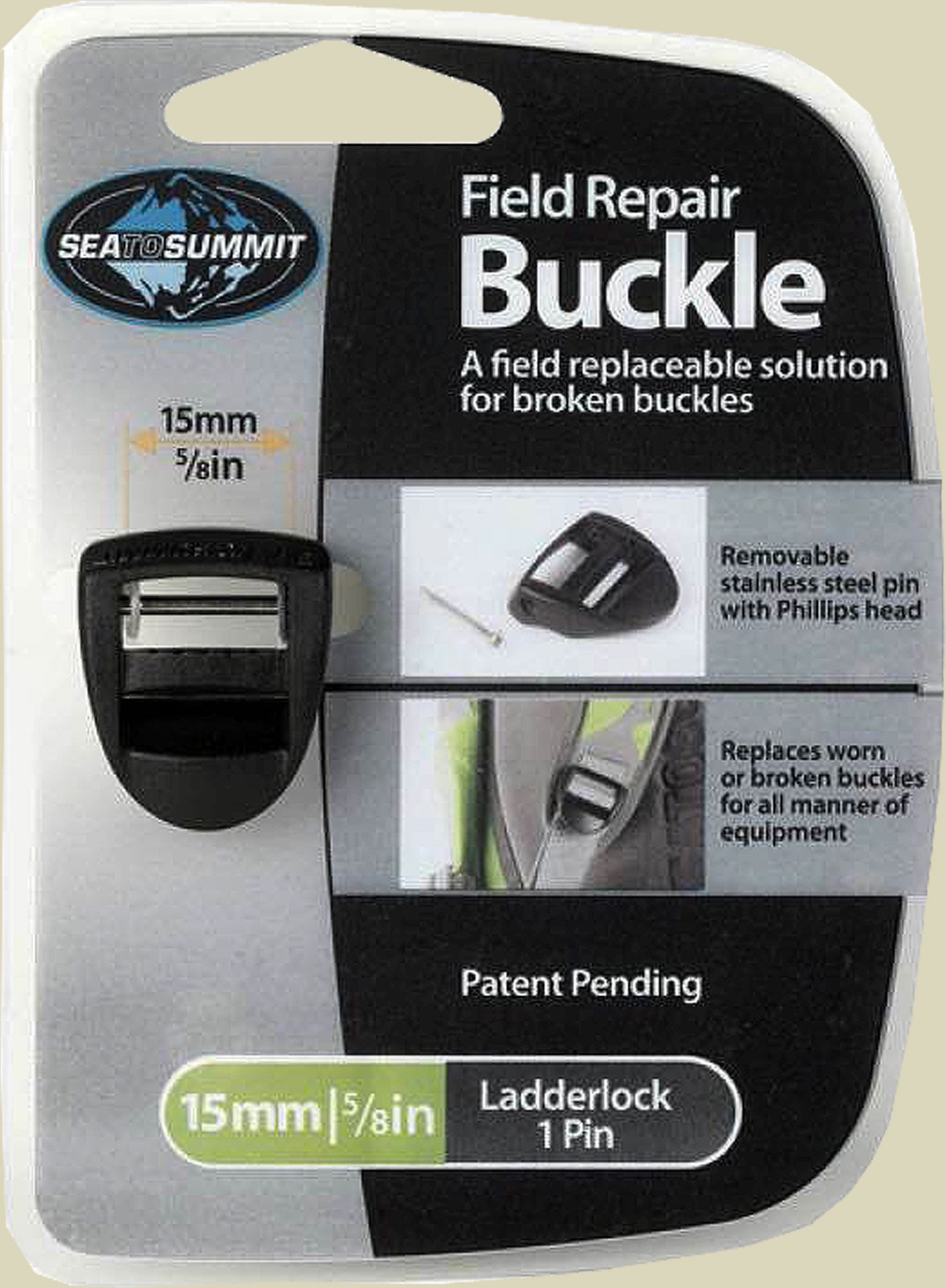 Field Repair Buckle Ladderlock 15 mm für Gurtbänder bis 15 mm Breit