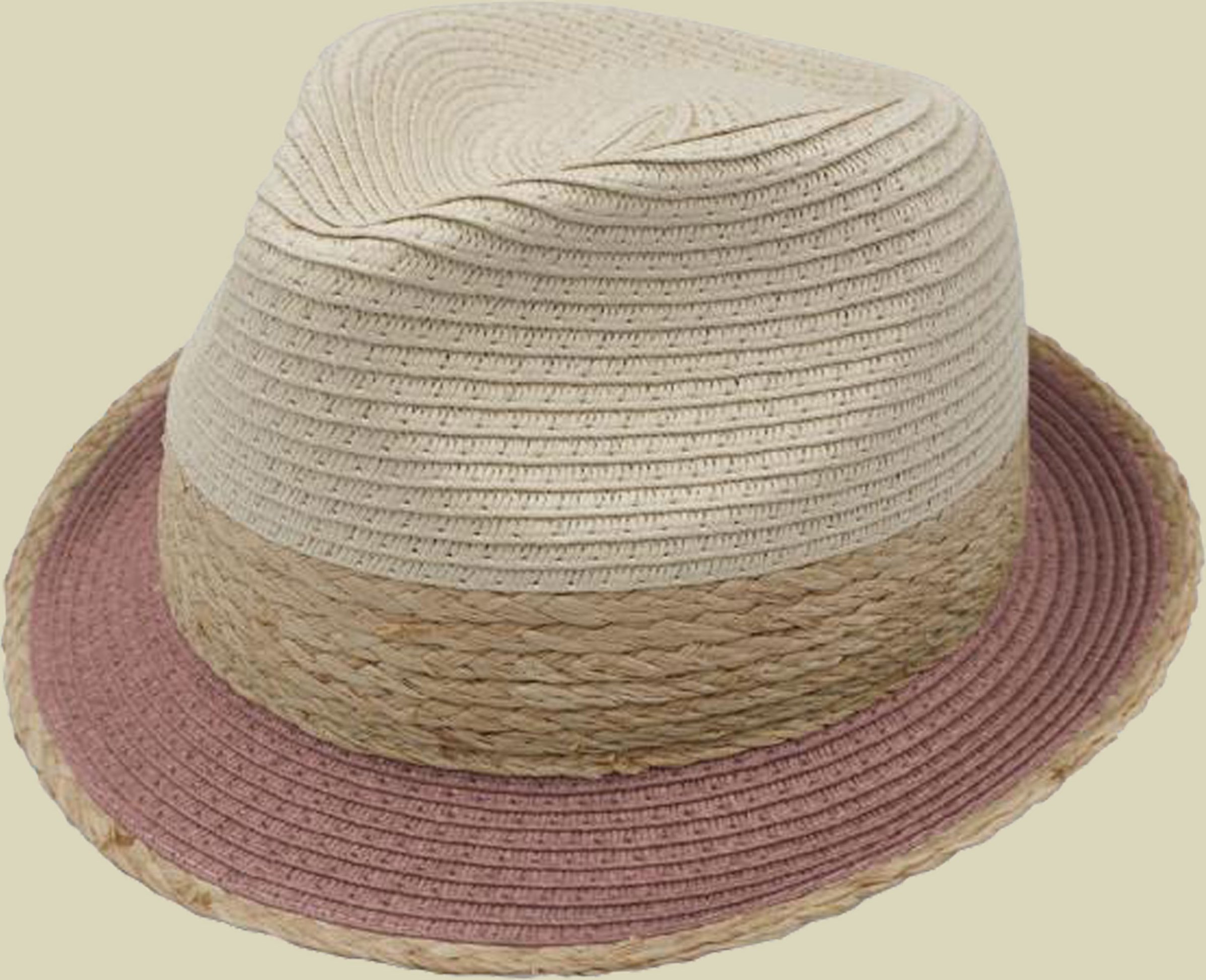Strohhut Trilby farbige Krempe Größe 58 Farbe malve