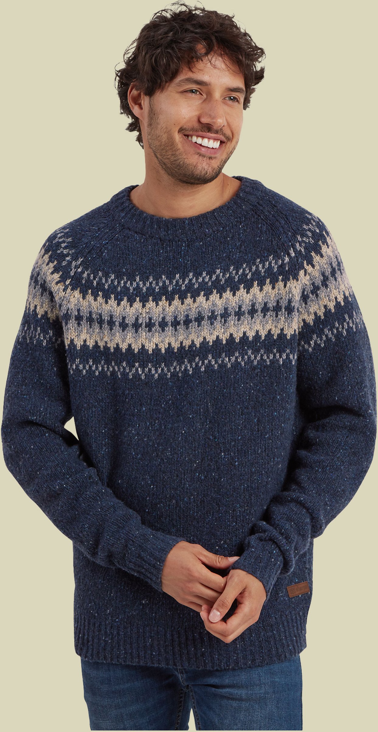 Dumji Crew Sweater Men blau M - rathee multi