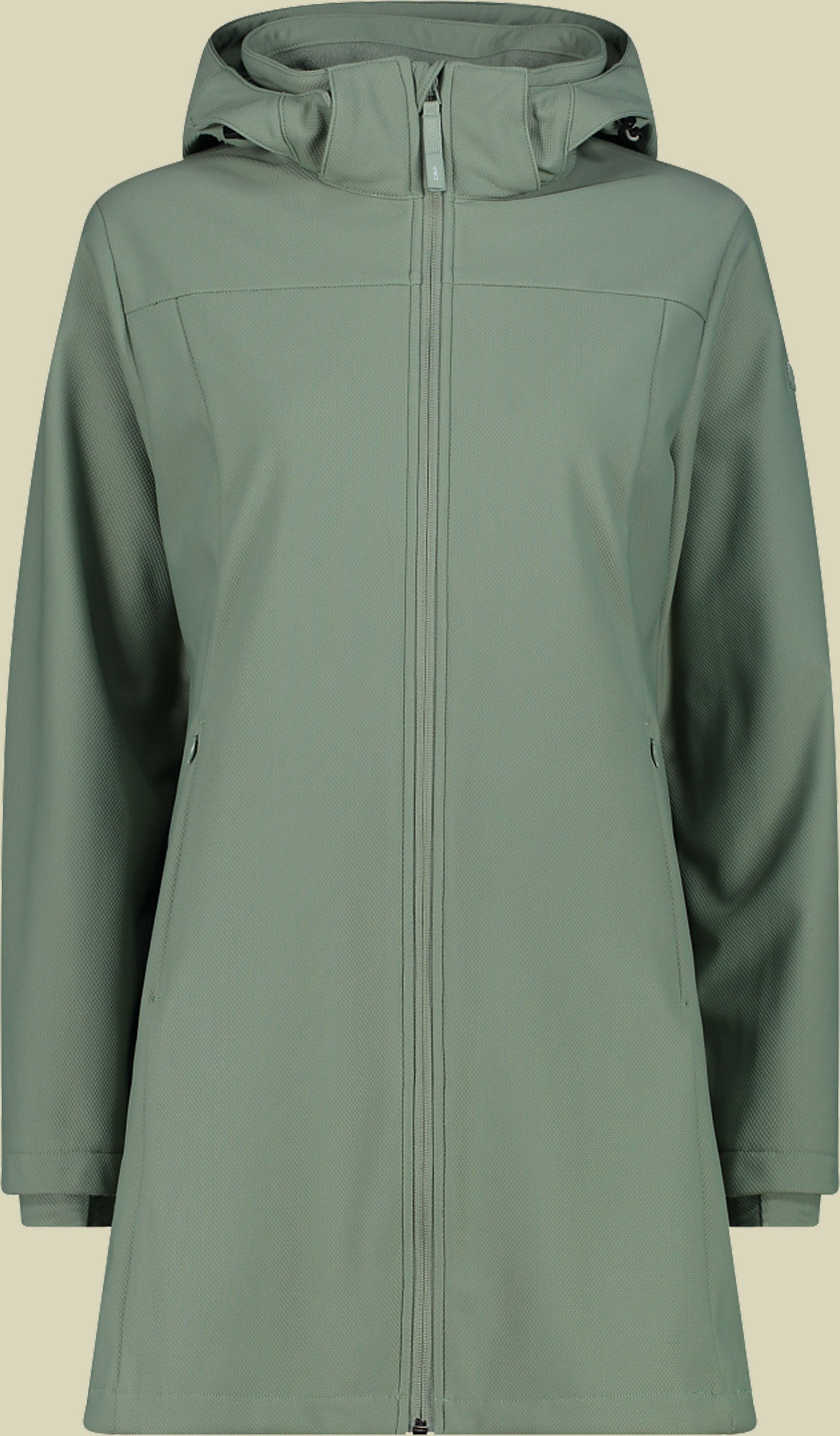 Parka Jacket Zip Hood Woman 36 grün