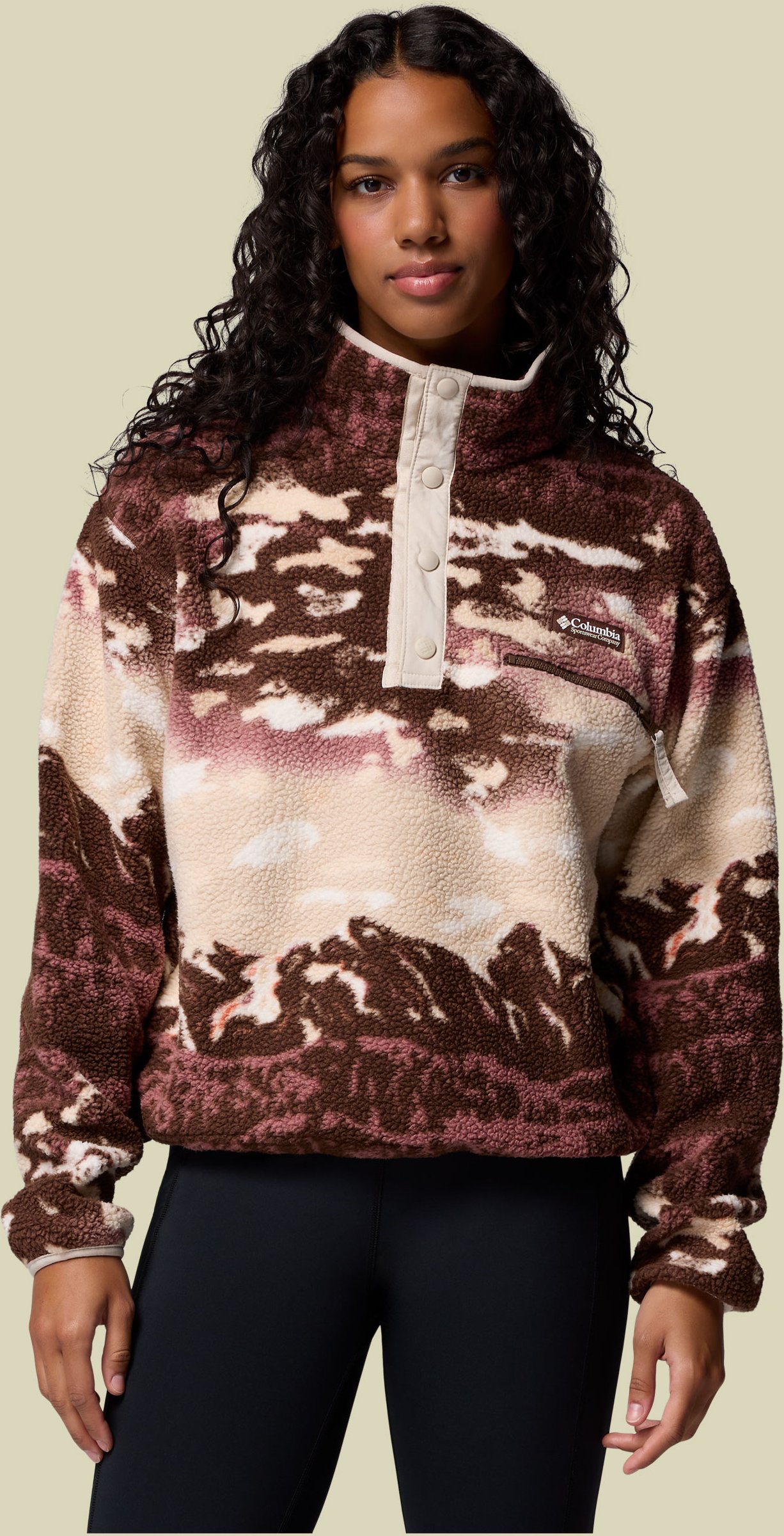 Helvetia II Printed Cropped Half Snap Women M mehrfarbig braun - Farbe tobacco sisters