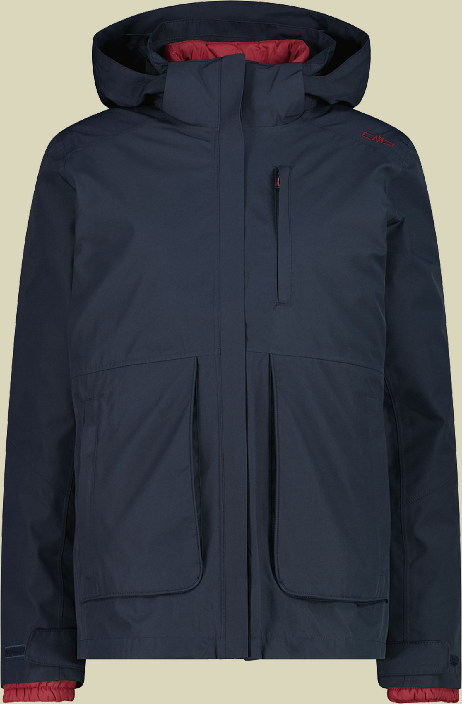 Woman Jacket Zip Hood Detachable Inn. Jacket 44 grau - Farbe titanio