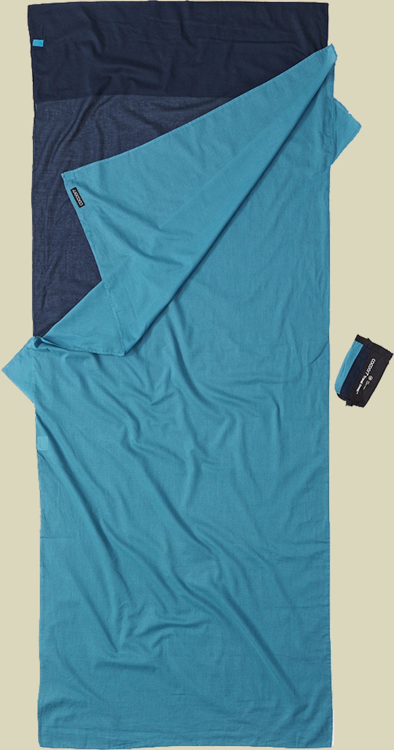 TravelSheet Egyptian Cotton Größe 220 x 90 cm Farbe tuareg/laguna blue