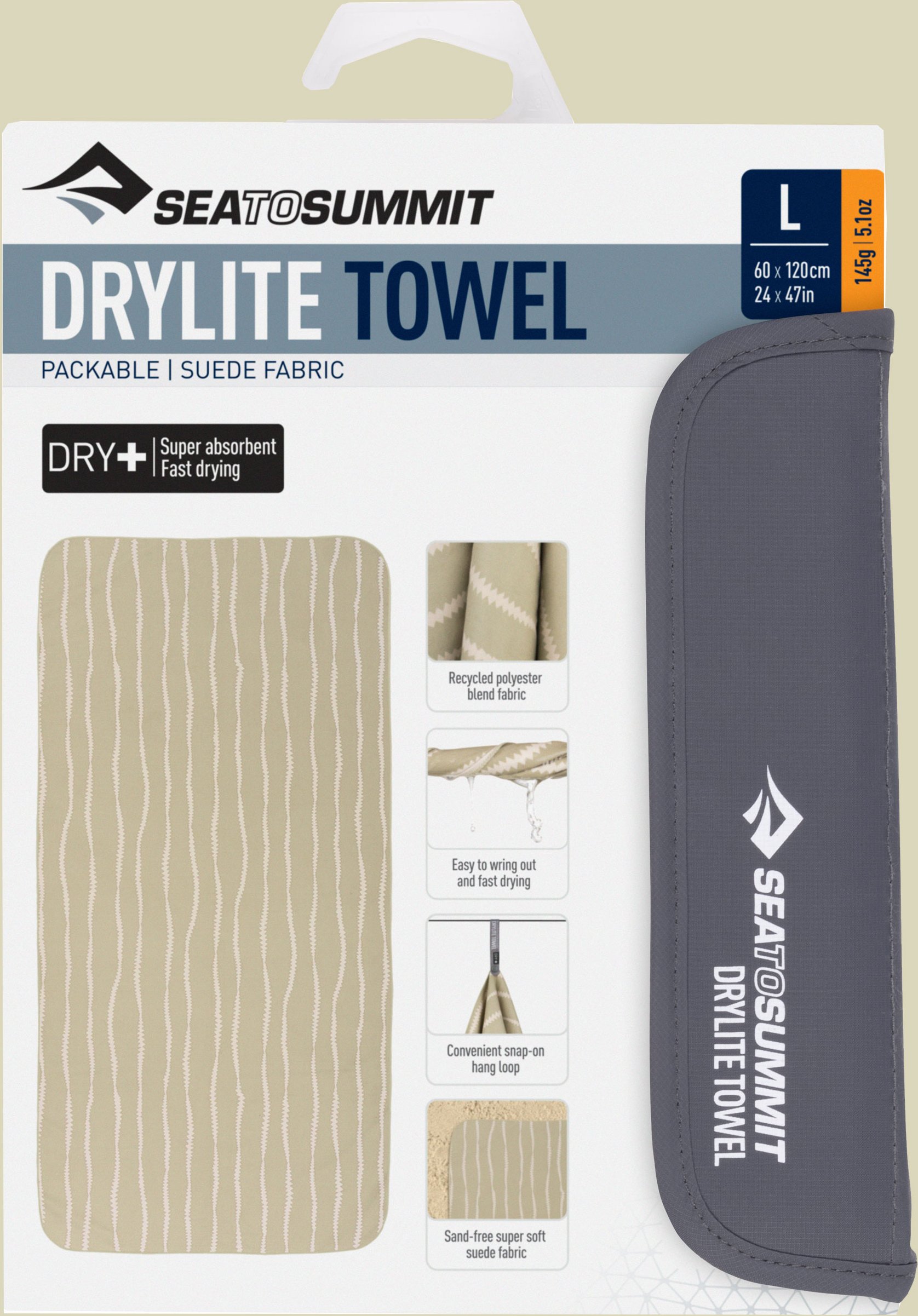 Drylite Towel beige L - desert wind
