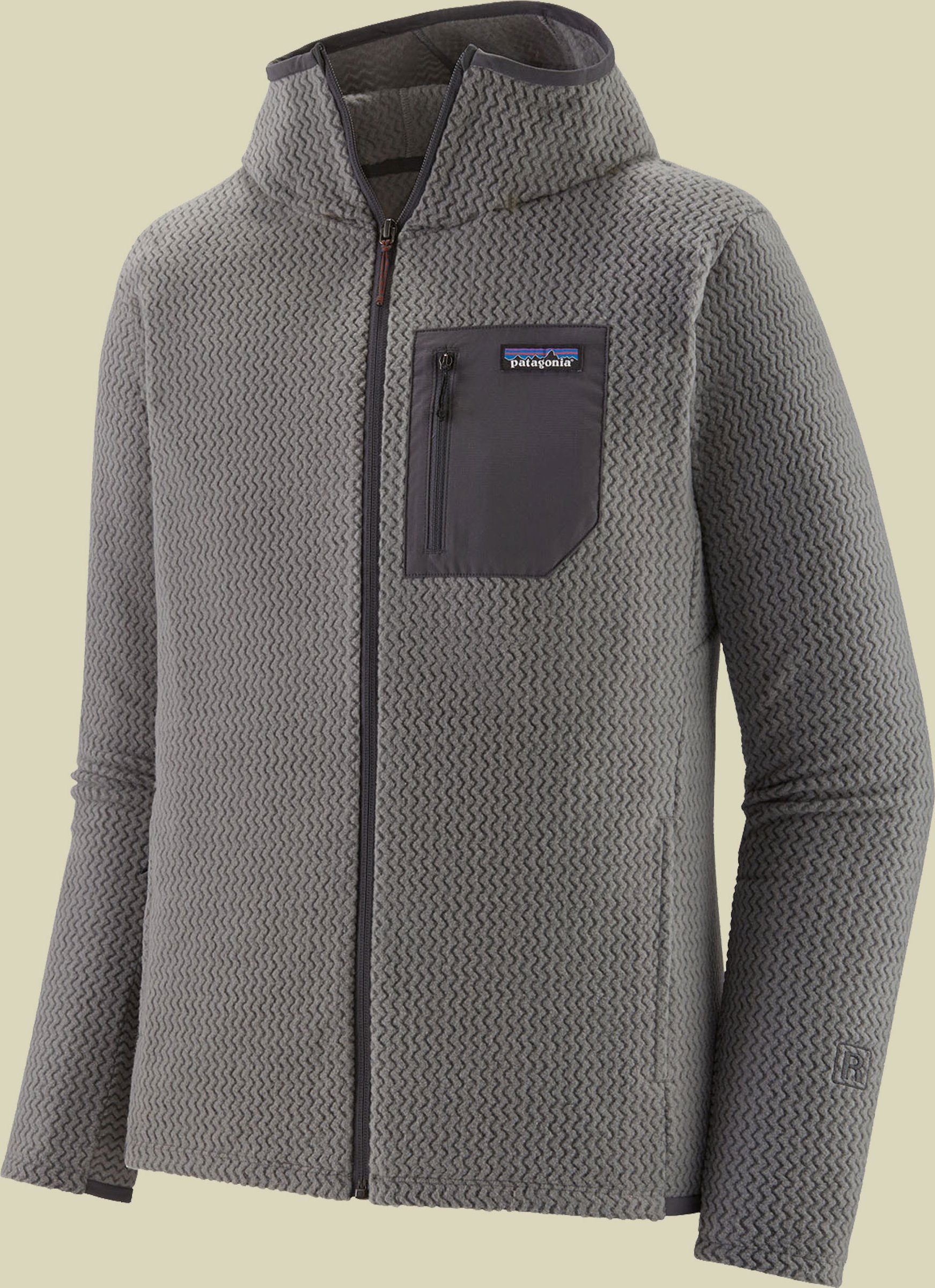 R1 Air Full-Zip Hoody Men grau Größe S - Farbe forever grey