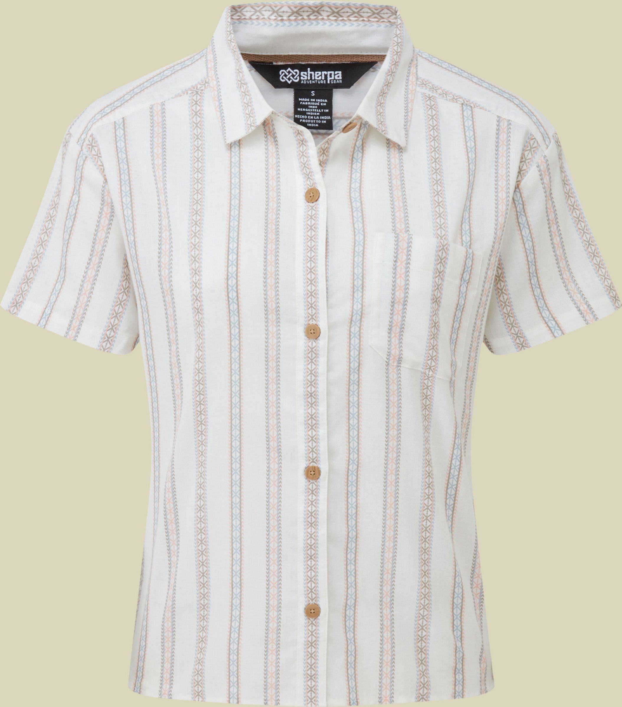 Jaya Camp Shirt S weiß - Farbe katha patti stripe