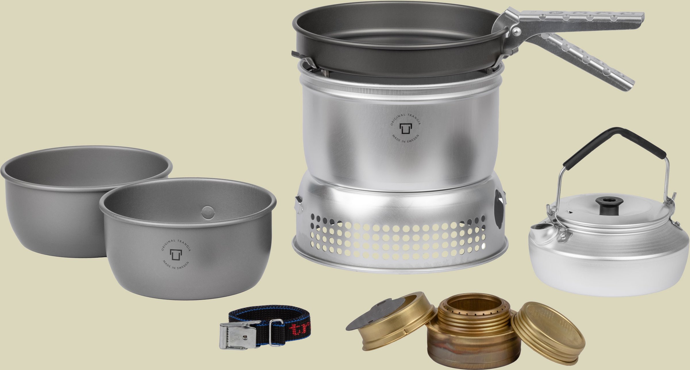 Trangia Sturmkocher klein HA ALU Töpfe + UL ALU Windschutz 27-8UL/HA mit Wasserkessel