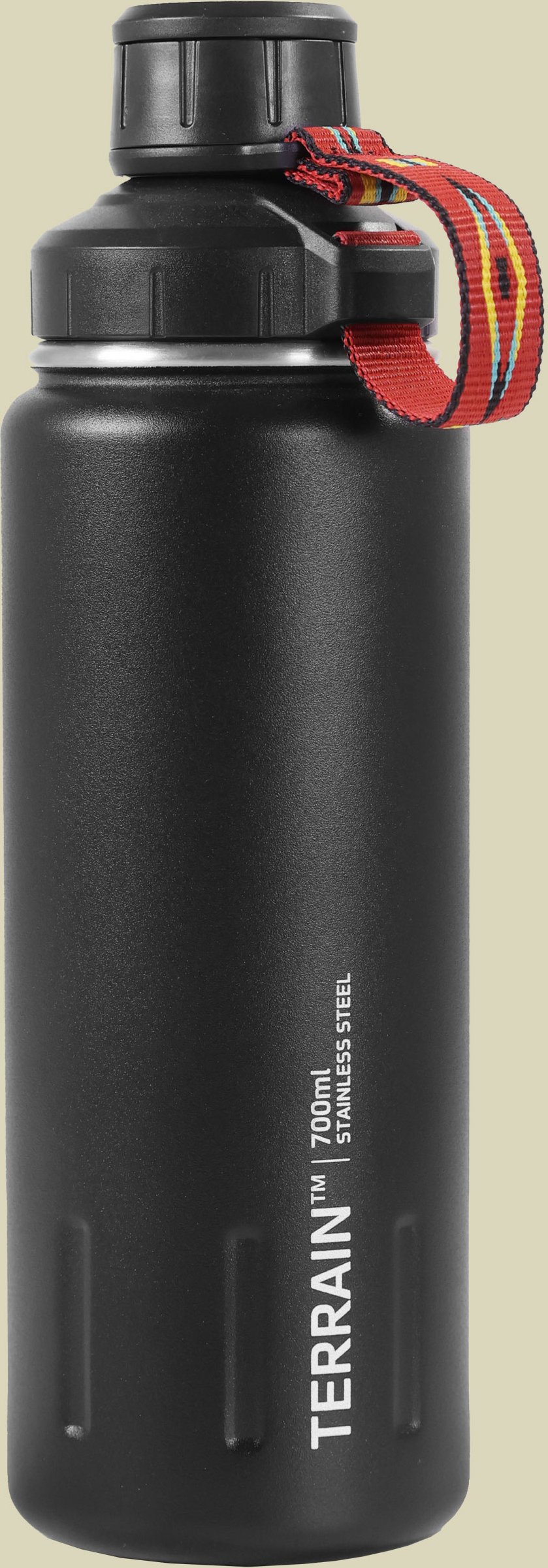 Terrain Stainless Steel Bottle schwarz 0,7 - carbon black-indian