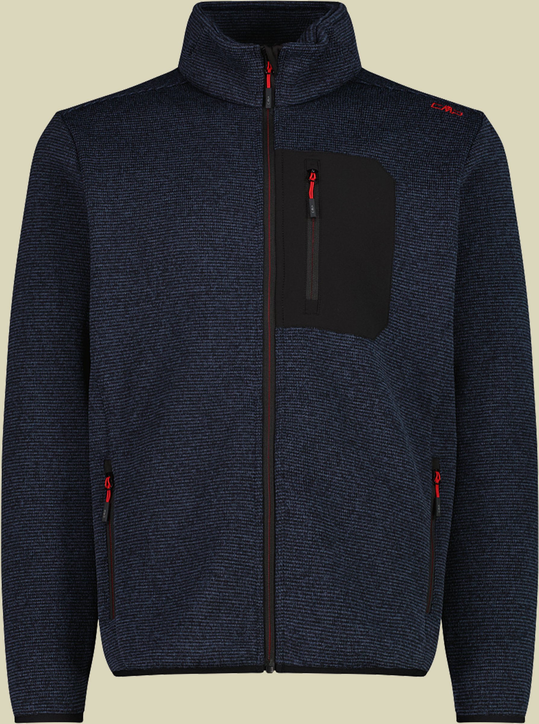 Man Jacket Jacquard Knitted 54 blau - Farbe titanio nero