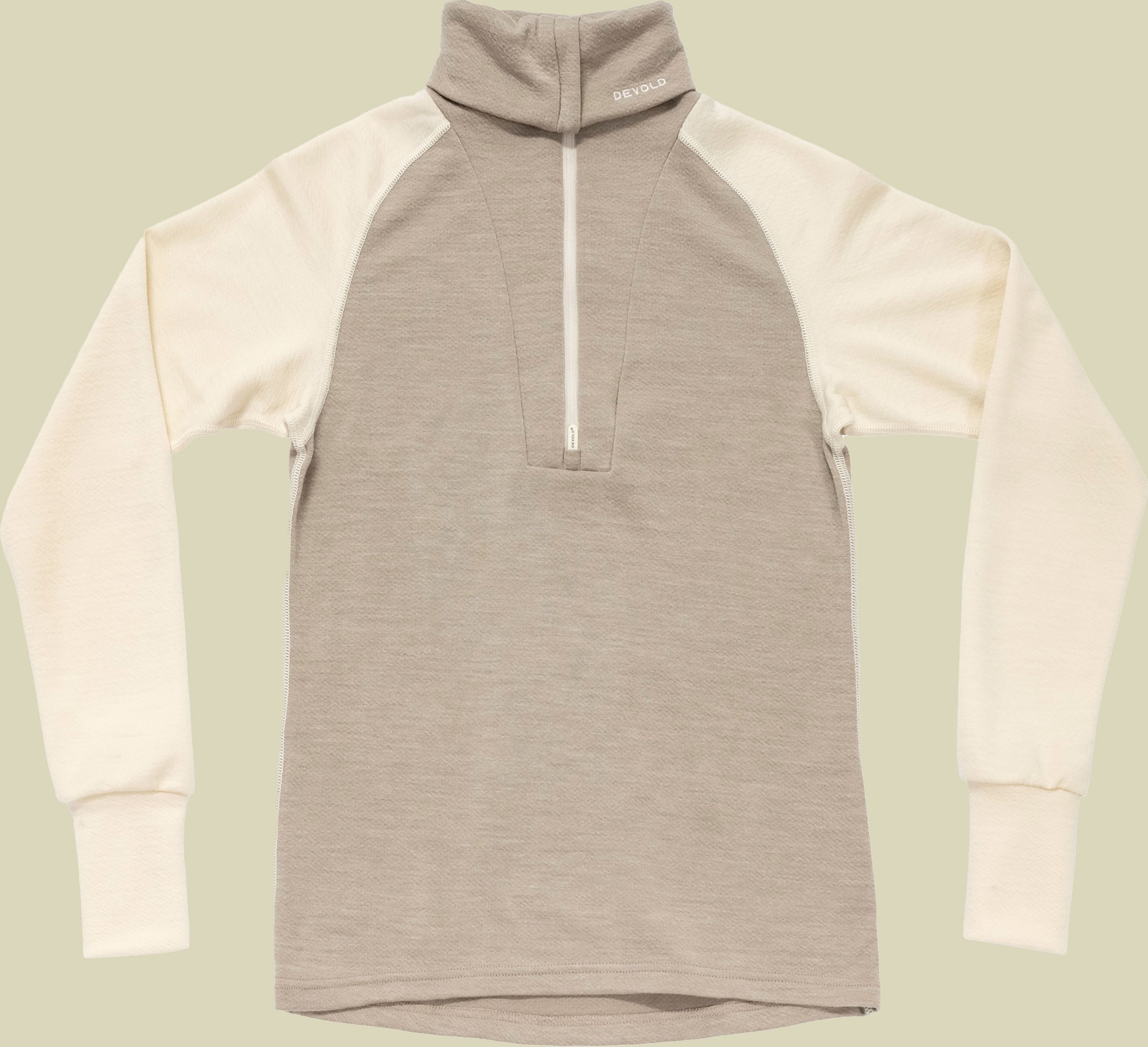 Expedition Merino Silk Zip Woman L grau - offwhite/stone