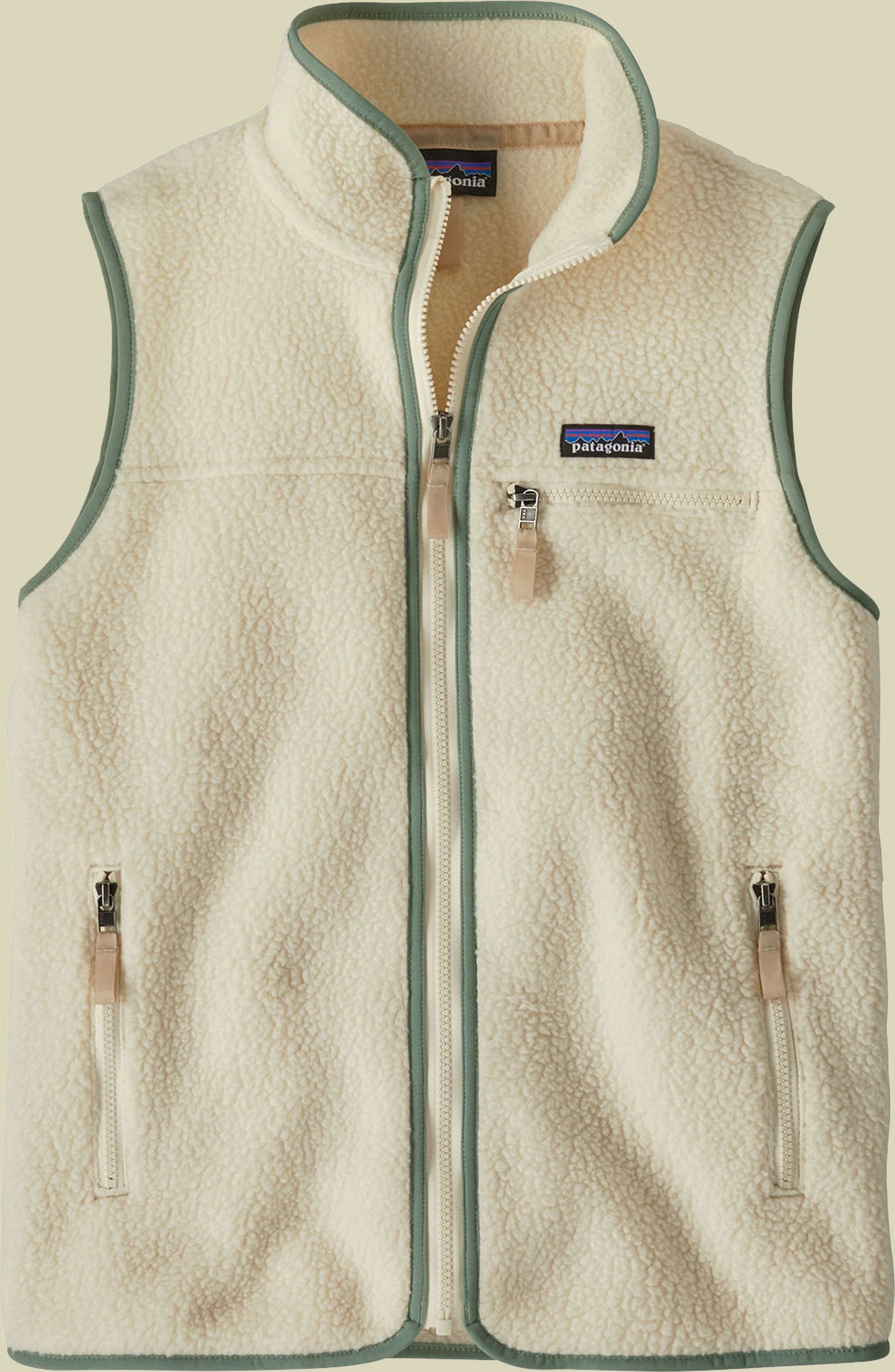 Retro Pile Vest Women mehrfarbig - natural w/ellwood green