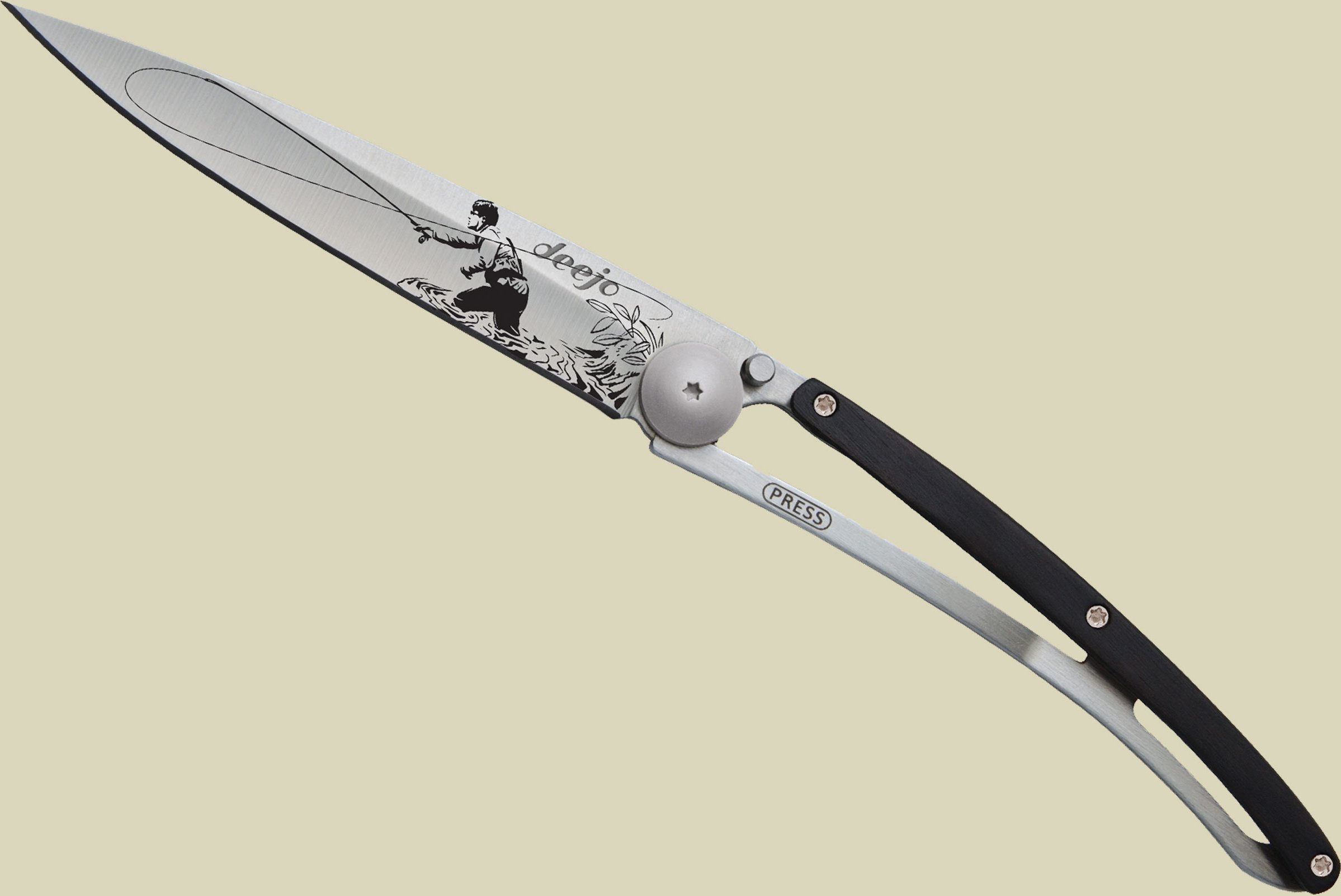 Deejo Taschenmesser 37g Ebenholz Titan Größe one size Farbe Angeln mit der Fliege