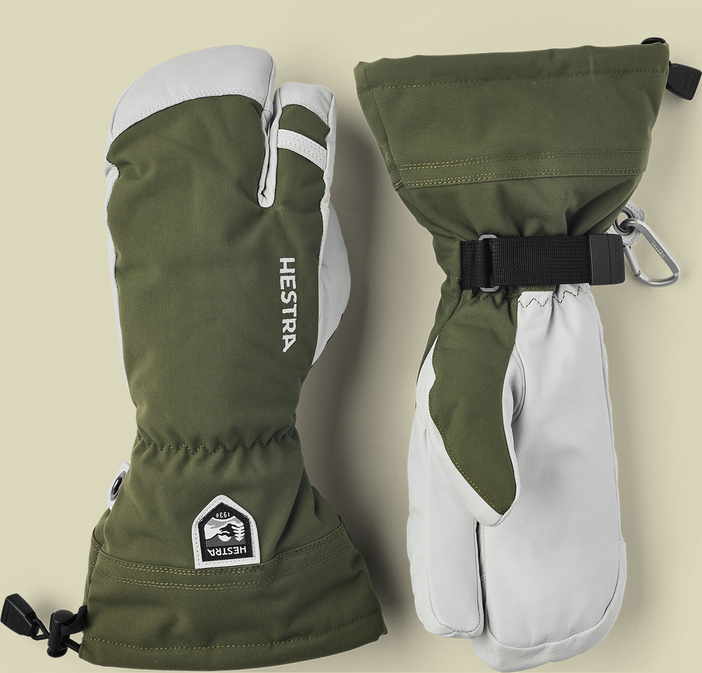 Army Leather Heli Ski 3-Finger Größe 10 Farbe olive