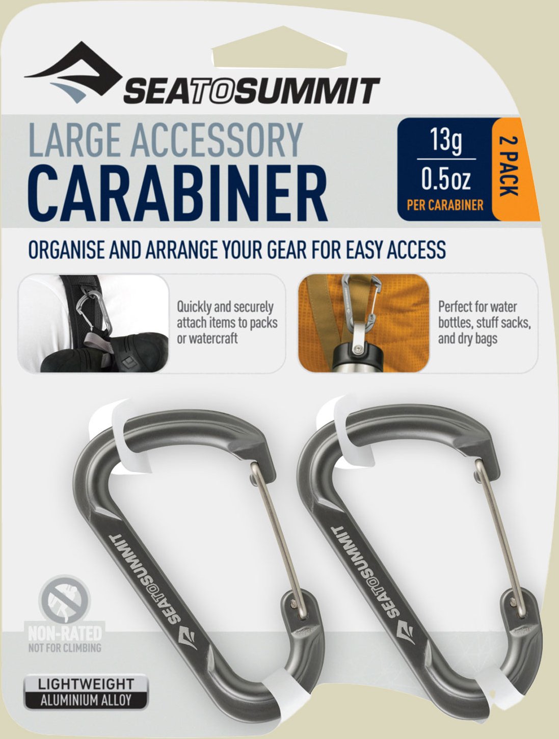 Accessory Carabiner Large Set Set: 2 Stück Farbe: titanium