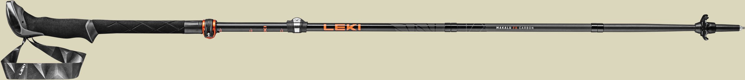 Makalu FX Carbon Länge 110 - 130 cm Farbe black - orange - naturalcarbon