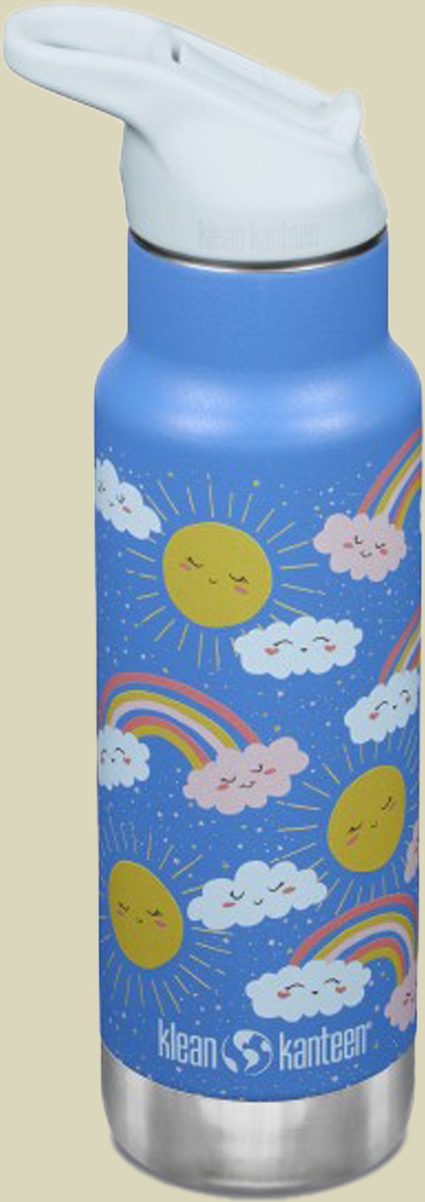 Kid Kanteen Classic Narrow Vakuumisoliert (Flip Sport Cap) 355 ml mehrfarbig blau - Farbe Rainbows