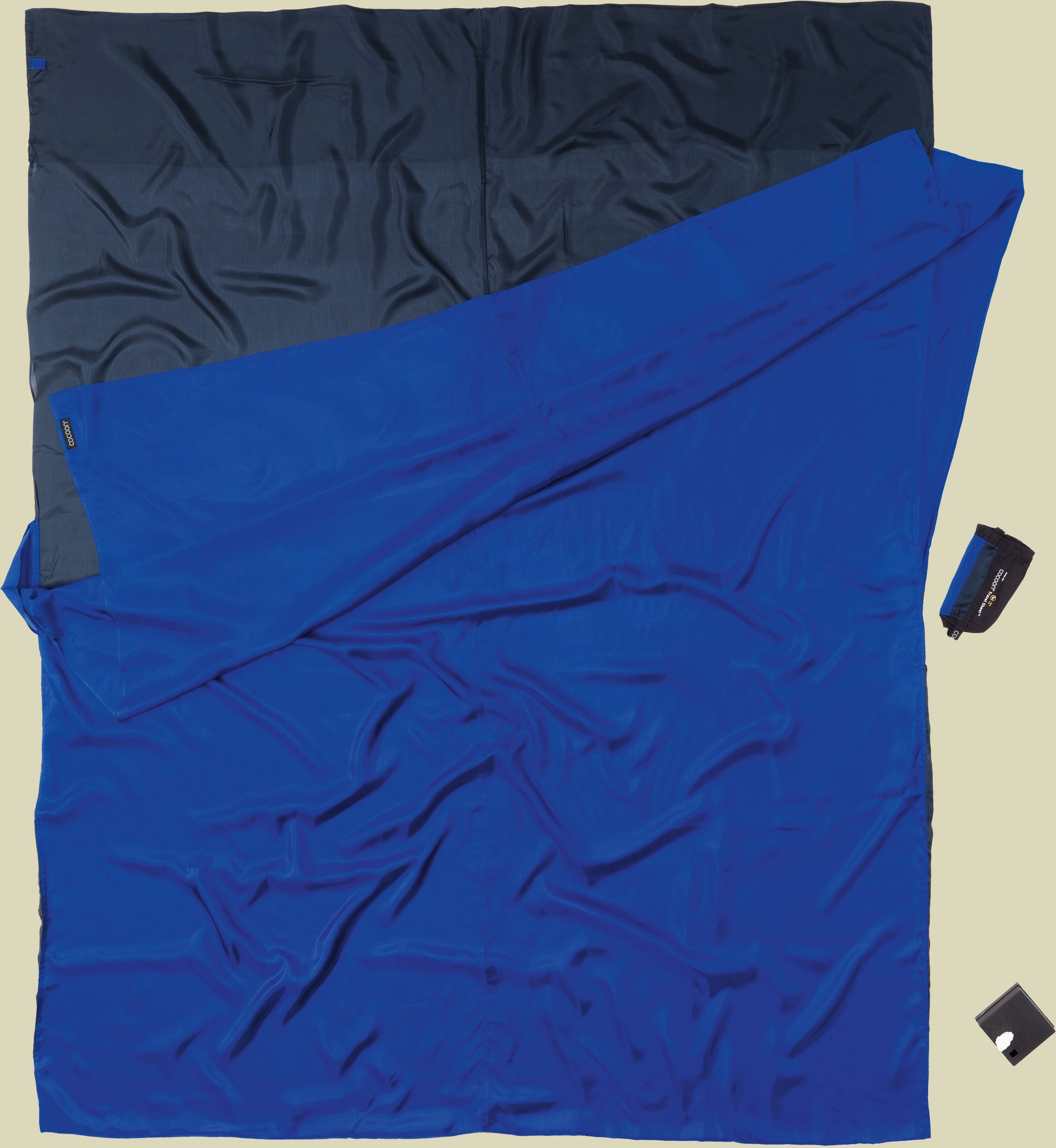 2 Color TravelSheet Doublesize 220 x 180 cm Farbe tuareg/ultramarine blue