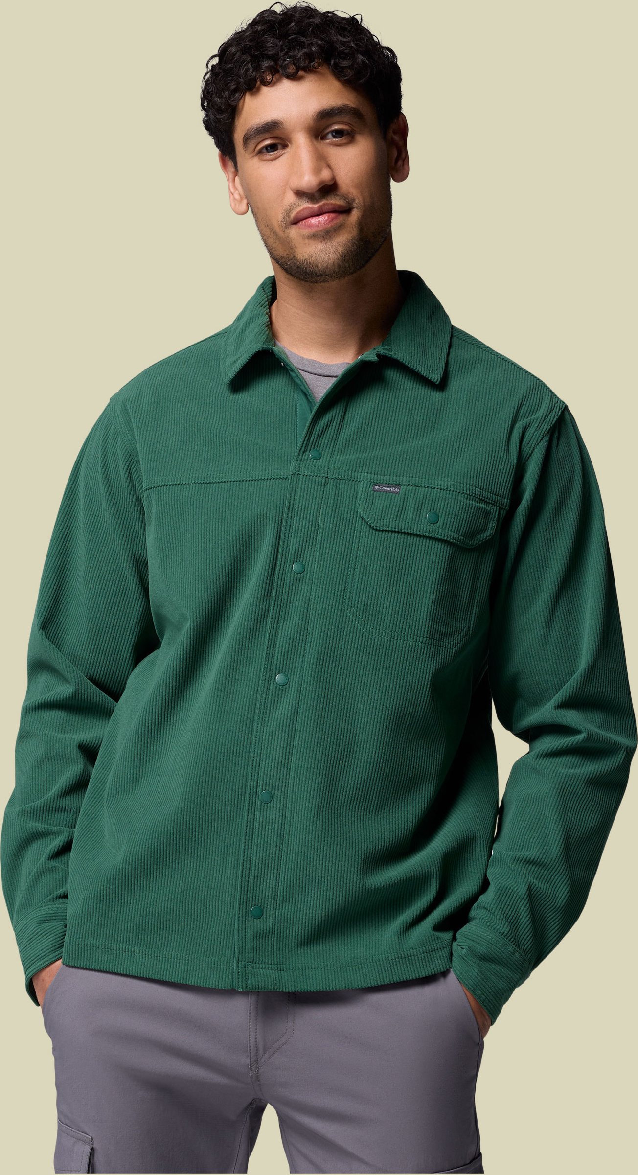 Thumbnail - Flare Gun Corduroy Shirt XL grün - Farbe rain forest