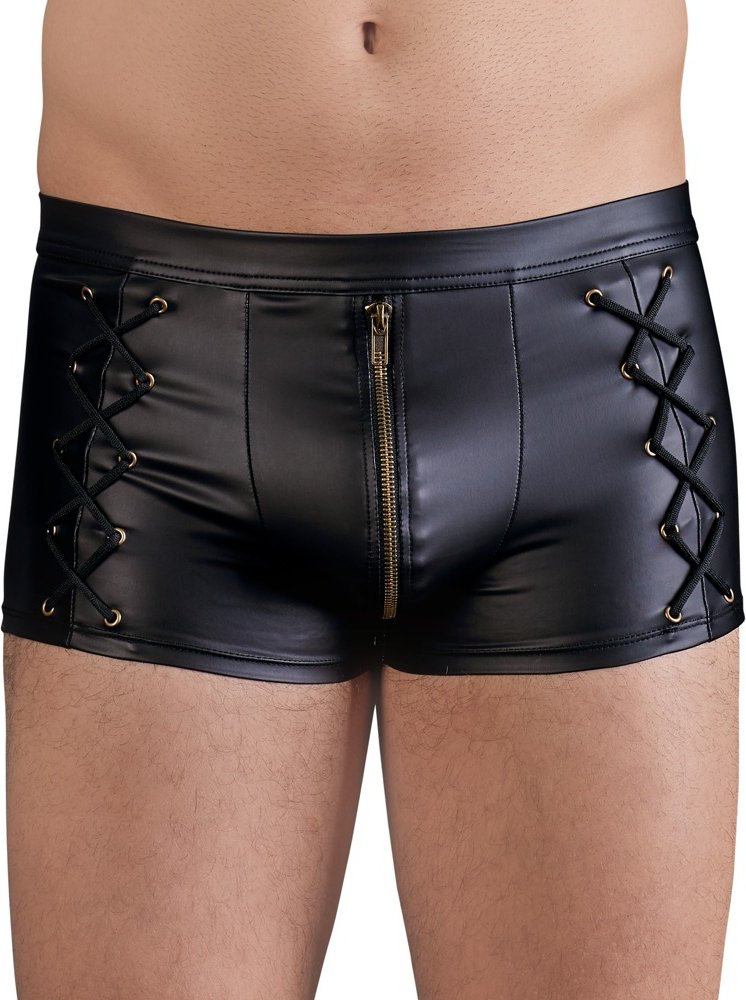 Thumbnail - Pants im schwarzen Mattlook mit seitlichen Schnürungen