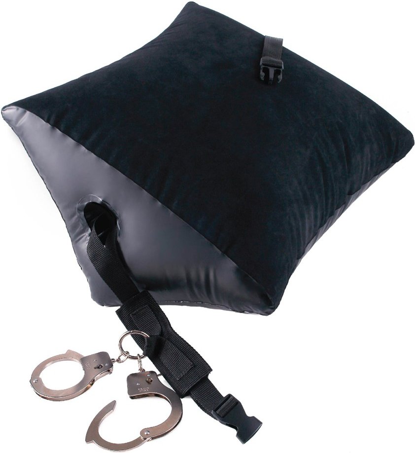 Liebeskissen „Deluxe Position Master with Cuffs“, mit Gurt und Handschellen