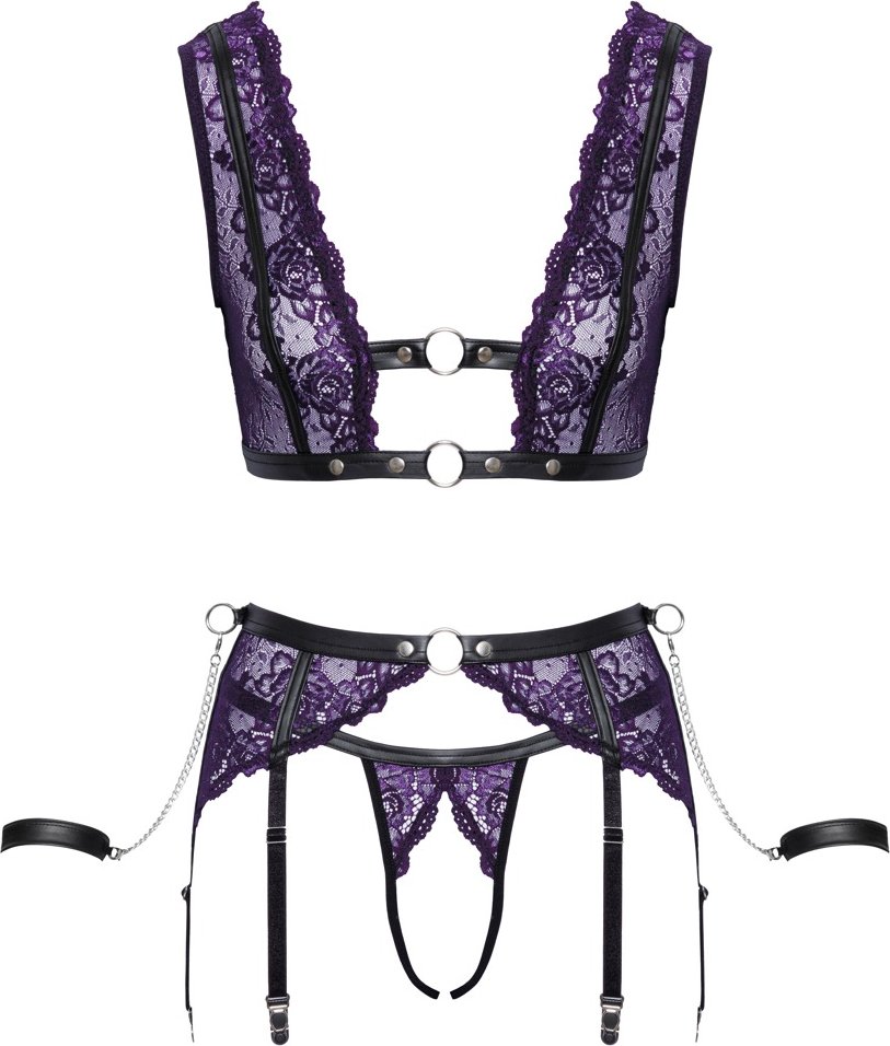 3-teiliges Straps-Set mit abnehmbaren Handfesseln