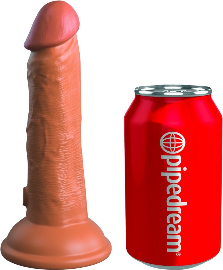 Naturvibrator „6“ Vibrating + Dual Density Silicone Cock“ mit extra starkem Saugfuß