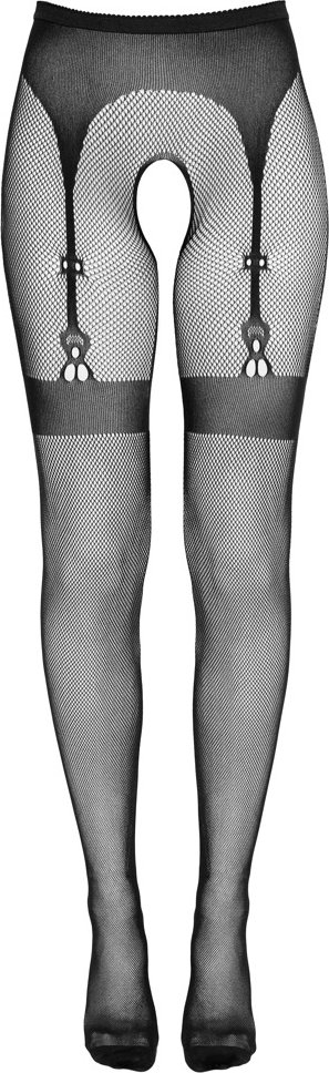 Strumpfhose ouvert aus feinem Netz, hinten mit Naht