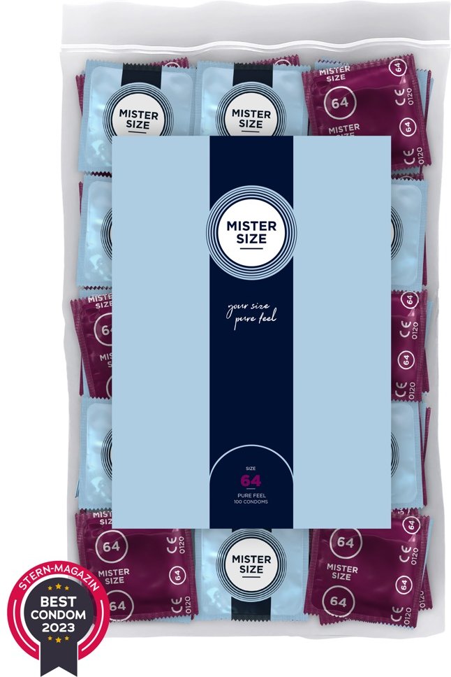 Kondome „64 mm“, transparent, hauchdünn, feucht