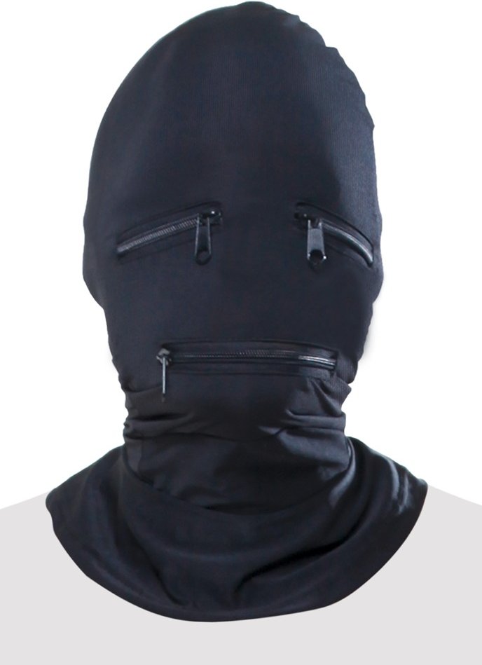 Kopfmaske „Zipper Face Hood“, aus elastischem Stoff