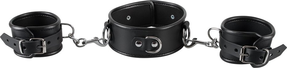 Hals- und Handfessel aus Leder