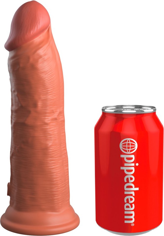 Naturvibrator „8“ Vibrating + Dual Density Silicone Cock“ mit extra starkem Saugfuß