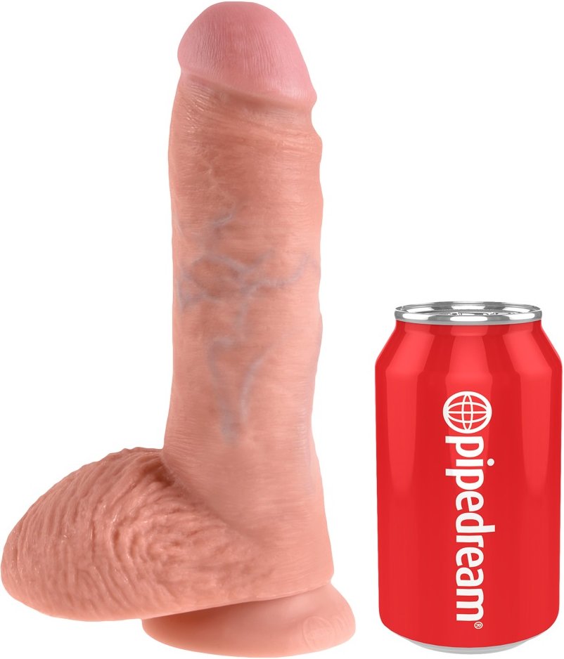 Dildo „8" Cock with Balls“, 21 cm, mit Hoden