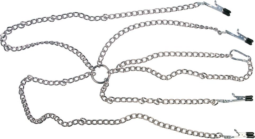 Nippelklammern „Nipple & Clit Clamps“ mit Halskette und Intimklammern