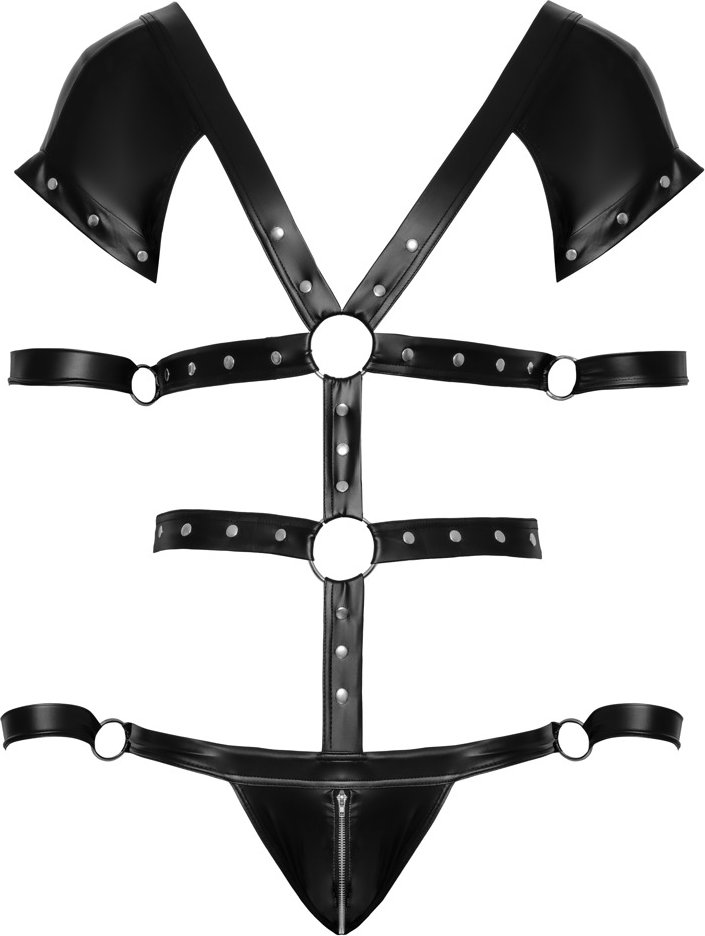 Body in Harness-Optik mit 4 abnehmbaren Fesseln