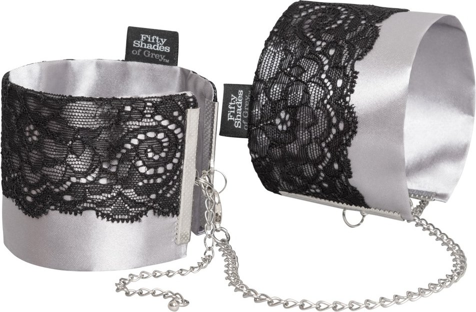 Handfessel „Play Nice Satin & Lace Wrist Cuffs“, verstellbar