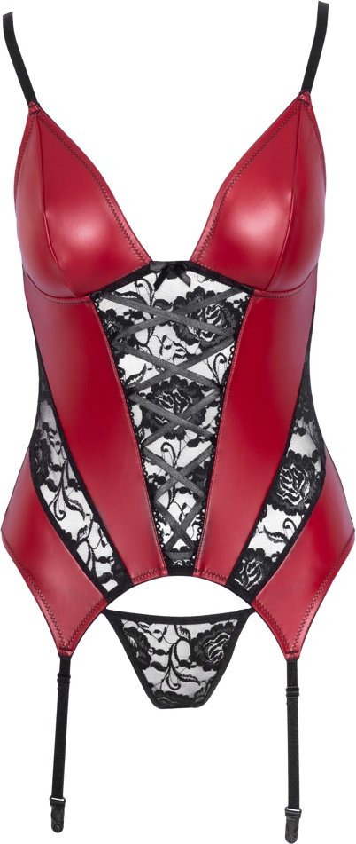 Strapshemd mit Spitzeneinsätzen in der Front